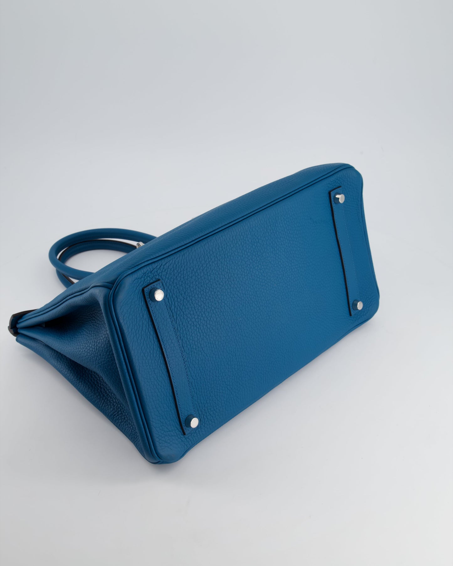 Hermes Birkin 35cm Bag in Blue Petrole Togo Leather with Palladium Hardware