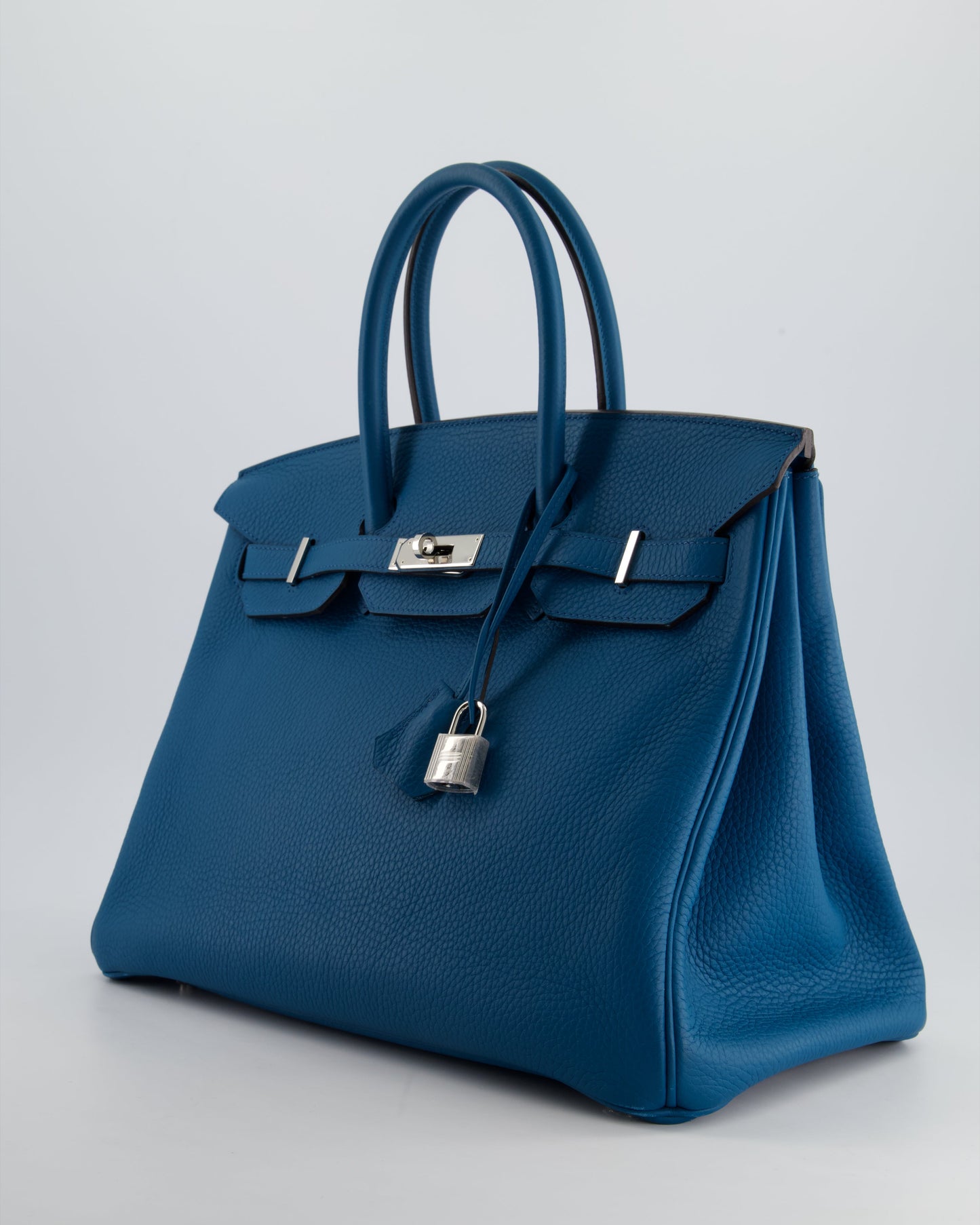 Hermes Birkin 35cm Bag in Blue Petrole Togo Leather with Palladium Hardware