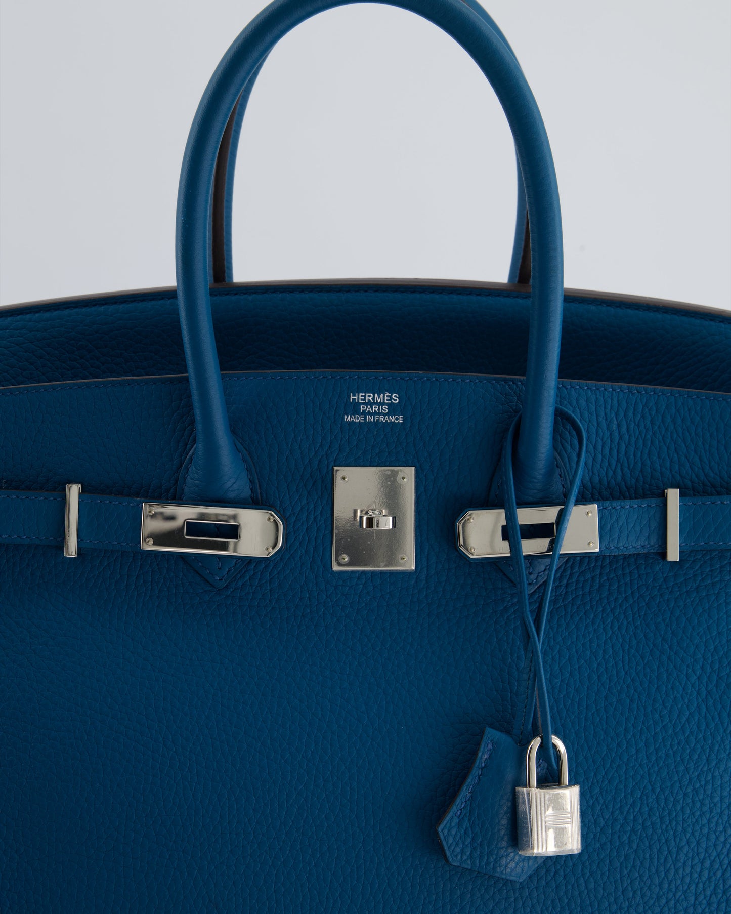 Hermes Birkin 35cm Bag in Blue Petrole Togo Leather with Palladium Hardware