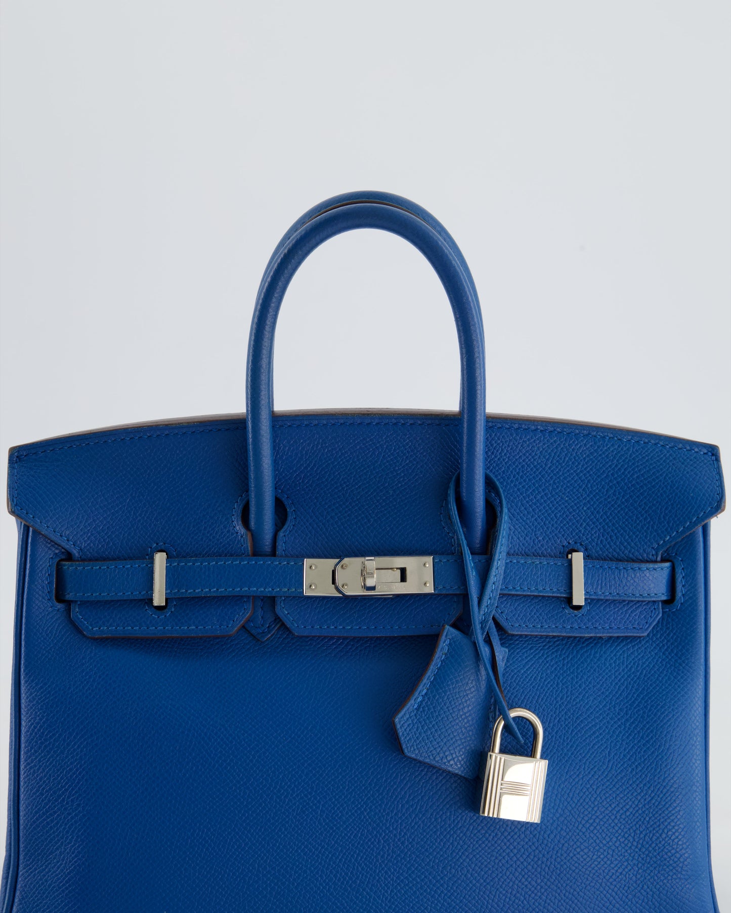 Hermes Birkin 25 Retourne Bag in Bleu De Galice Epsom Leather with Palladium Hardware