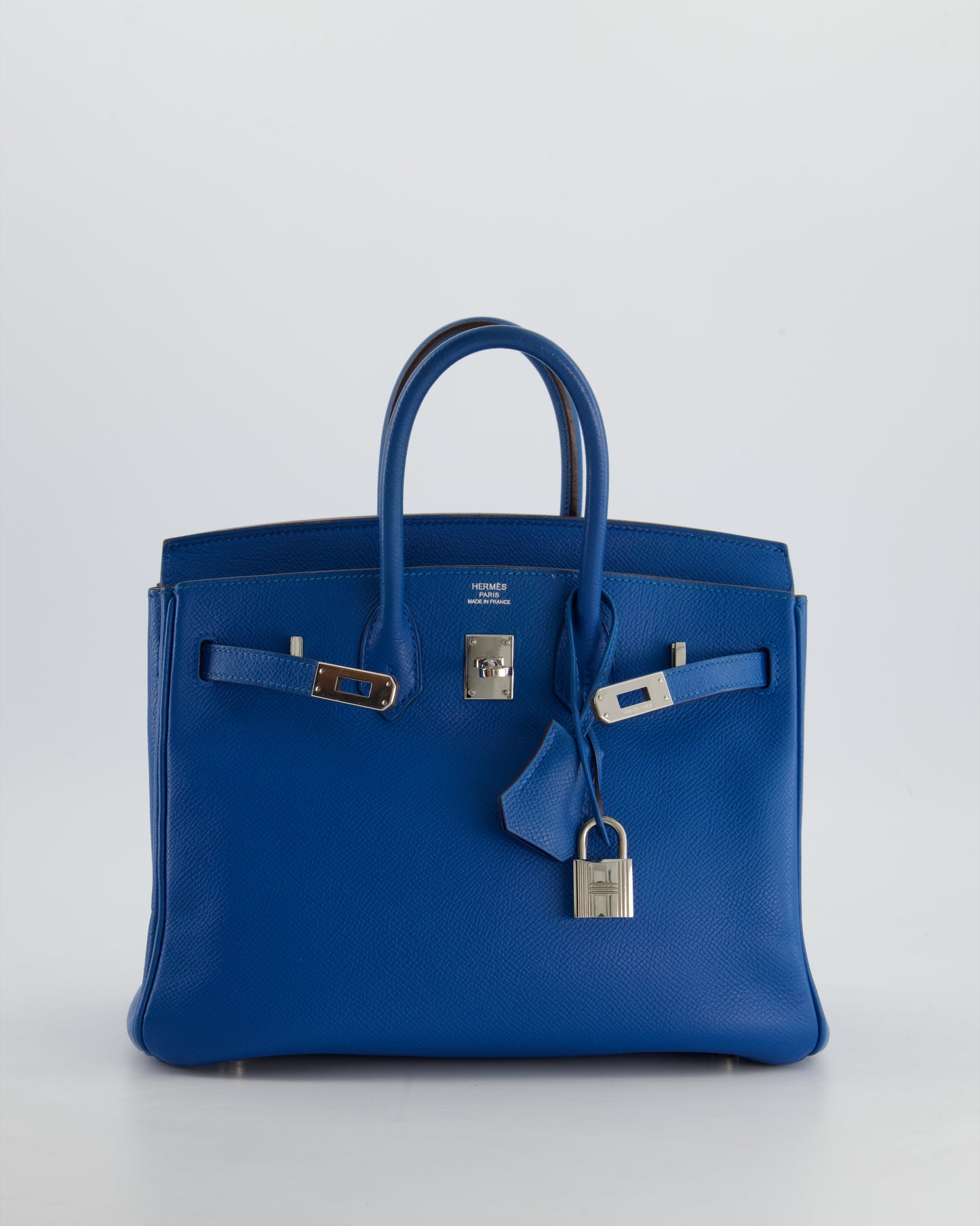 Hermes Birkin 25 Retourne Bag in Bleu De Galice Epsom Leather with Palladium Hardware