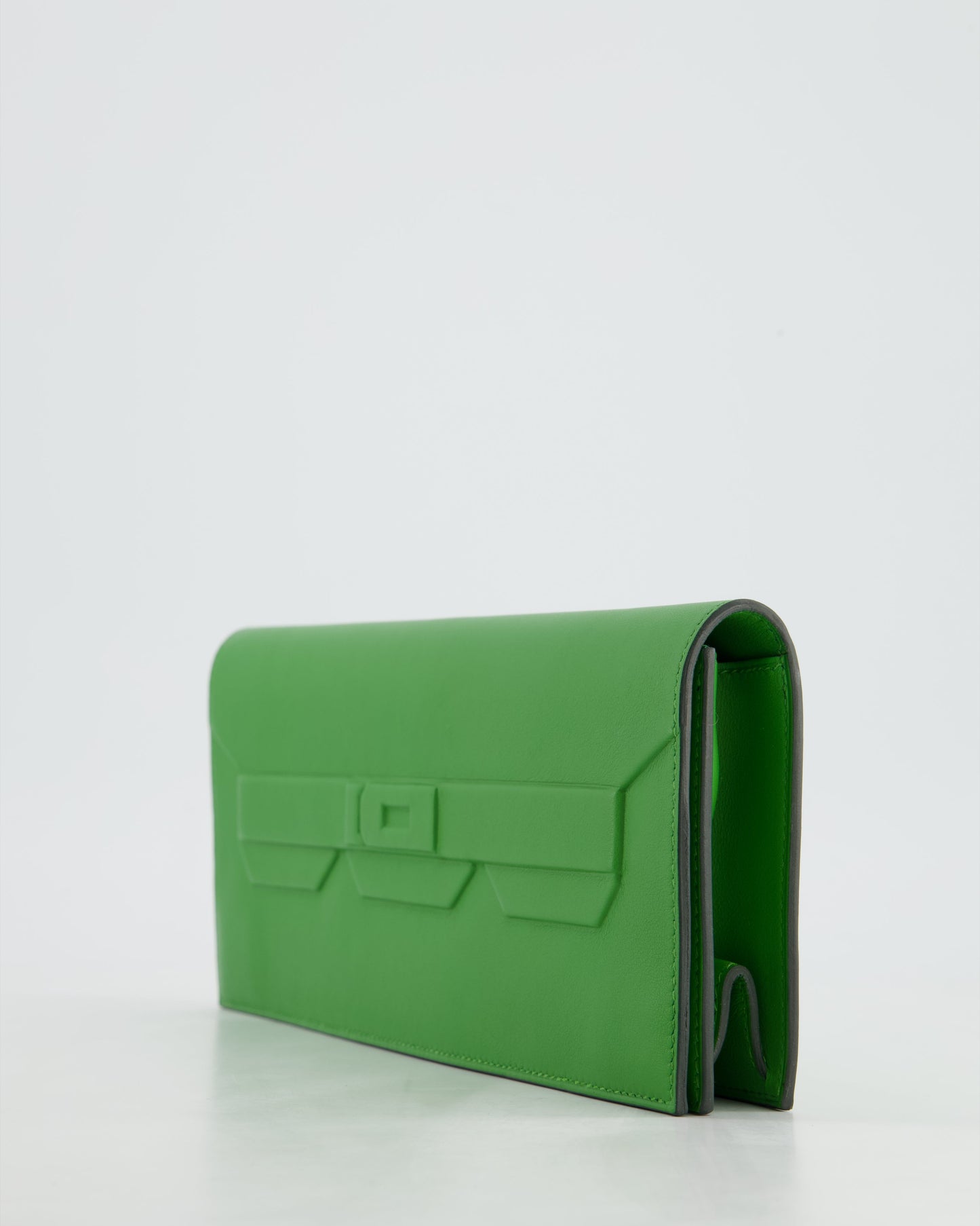 Hermes Birkin Cut Shadow Bag In Vert Yucca Swift Leather