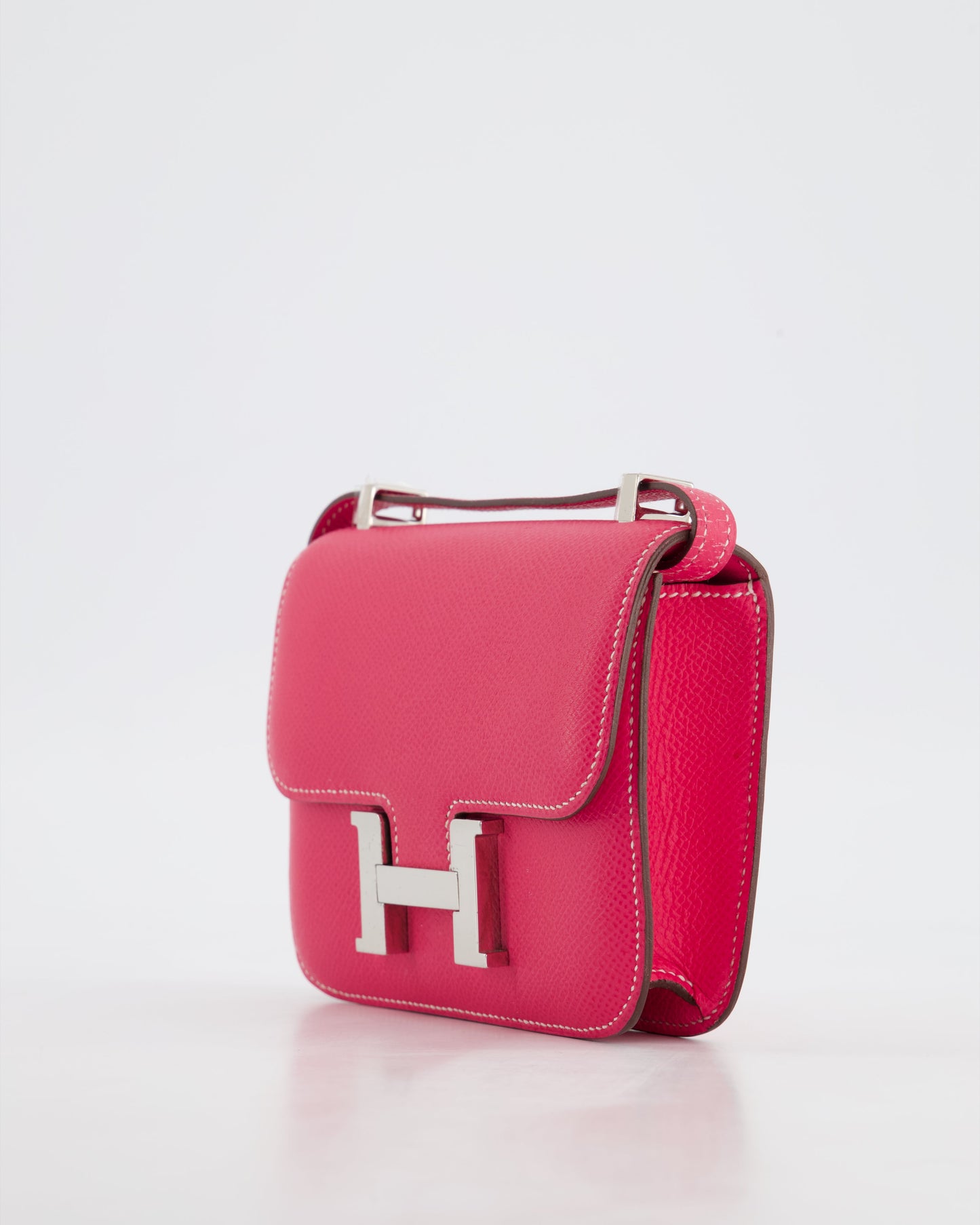 *RARE HOT* Hermes Constance II Micro Bag in Rose Tyrien Epsom Leather with Palladium Hardware