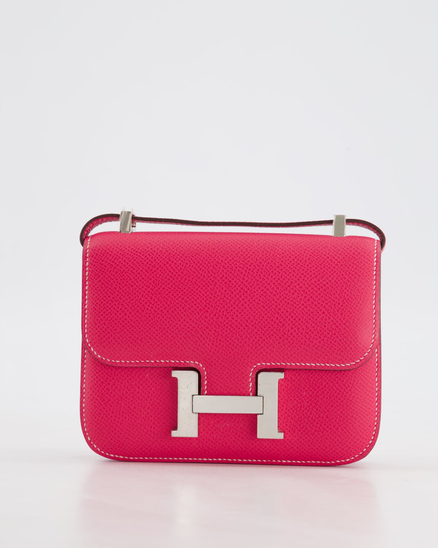 *RARE HOT* Hermes Constance II Micro Bag in Rose Tyrien Epsom Leather with Palladium Hardware