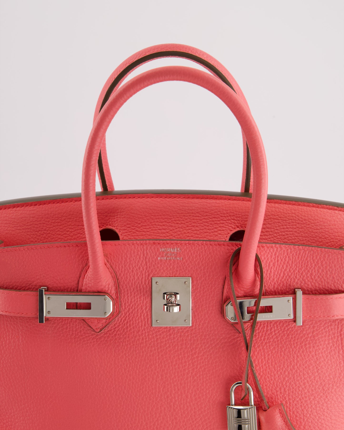 Hermes Birkin 30cm Retourne Bag in Rose Lipstick Togo Leather and Palladium Hardware