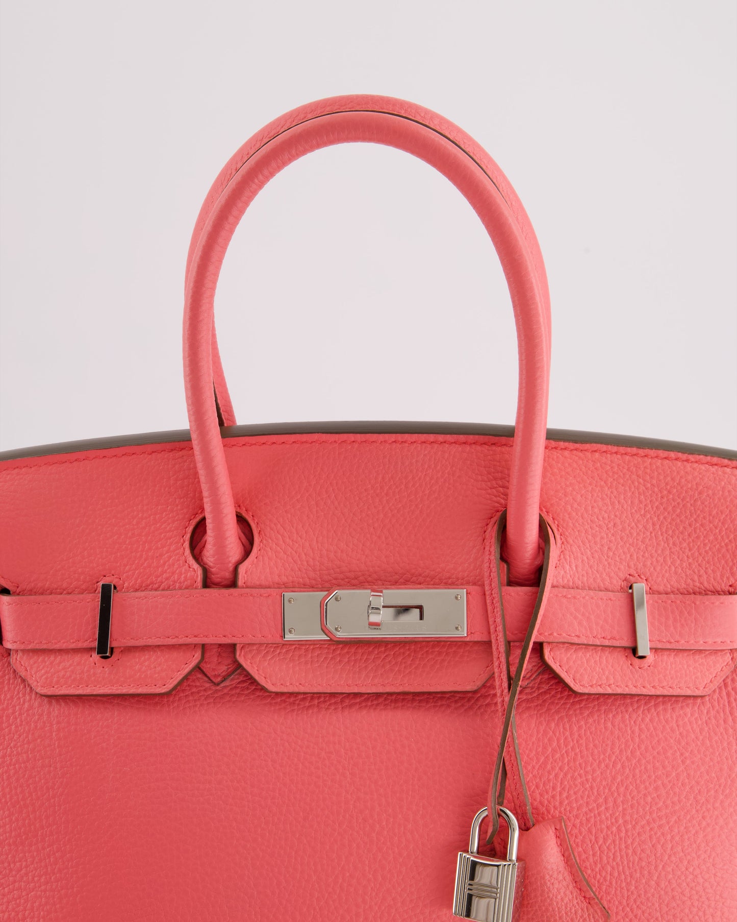 Hermes Birkin 30cm Retourne Bag in Rose Lipstick Togo Leather and Palladium Hardware