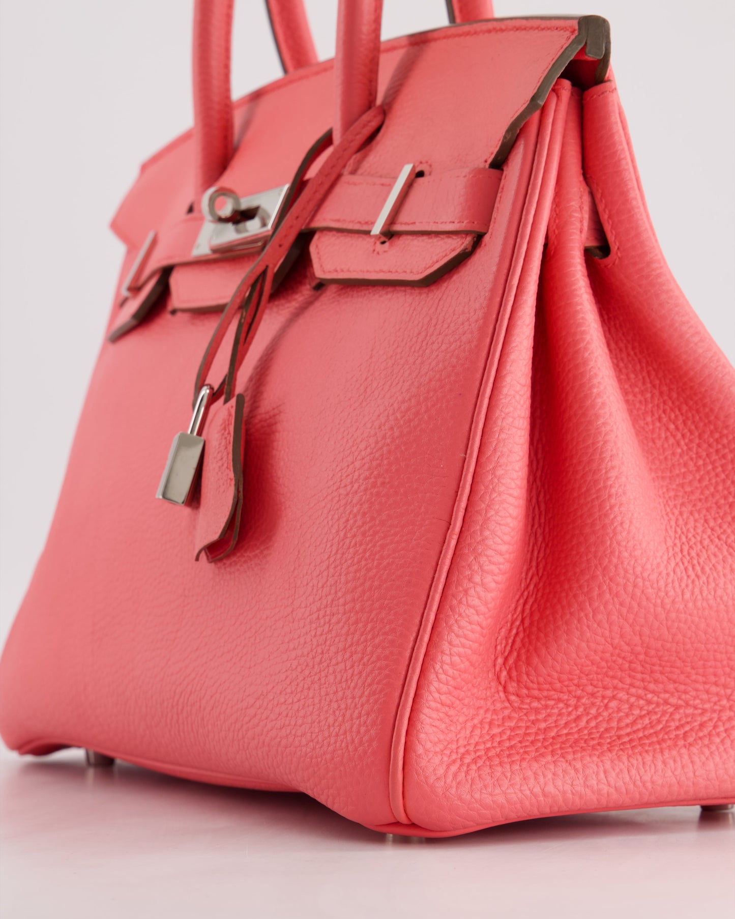 Hermes Birkin 30cm Retourne Bag in Rose Lipstick Togo Leather and Palladium Hardware