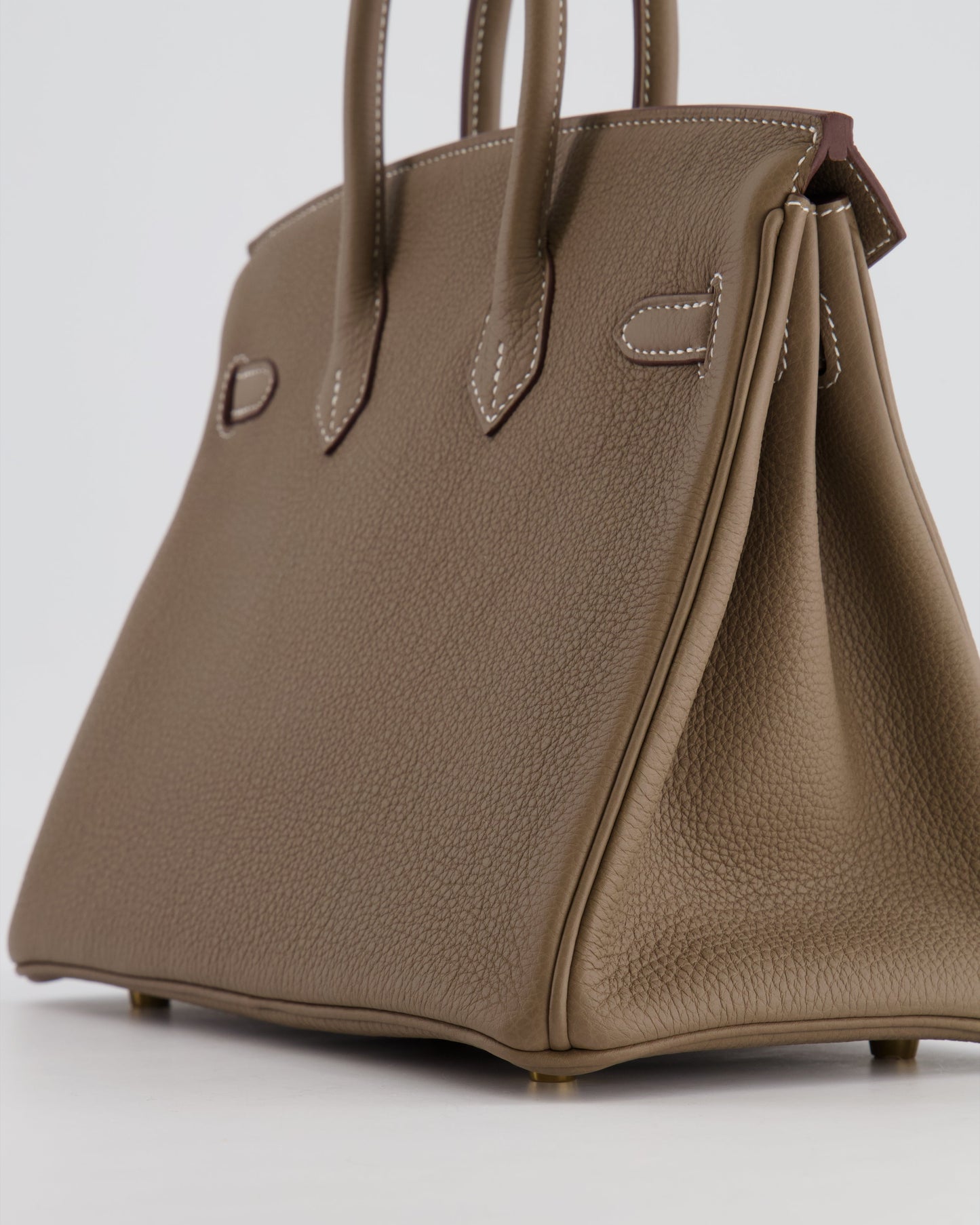 *HOT* Hermes Birkin Retourne 25 Bag in Etoupe Togo Leather with Gold Hardware