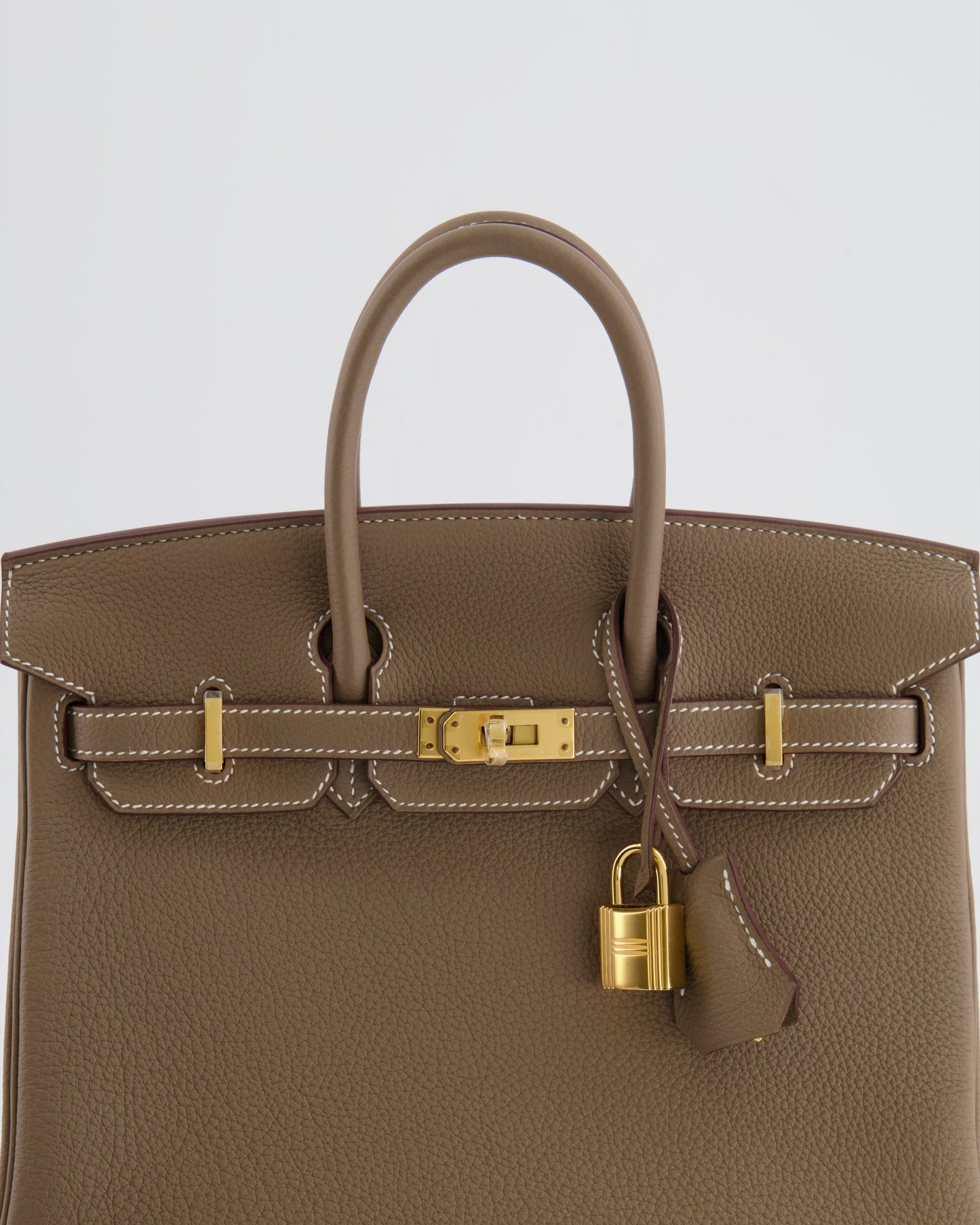 *HOT* Hermes Birkin Retourne 25 Bag in Etoupe Togo Leather with Gold Hardware