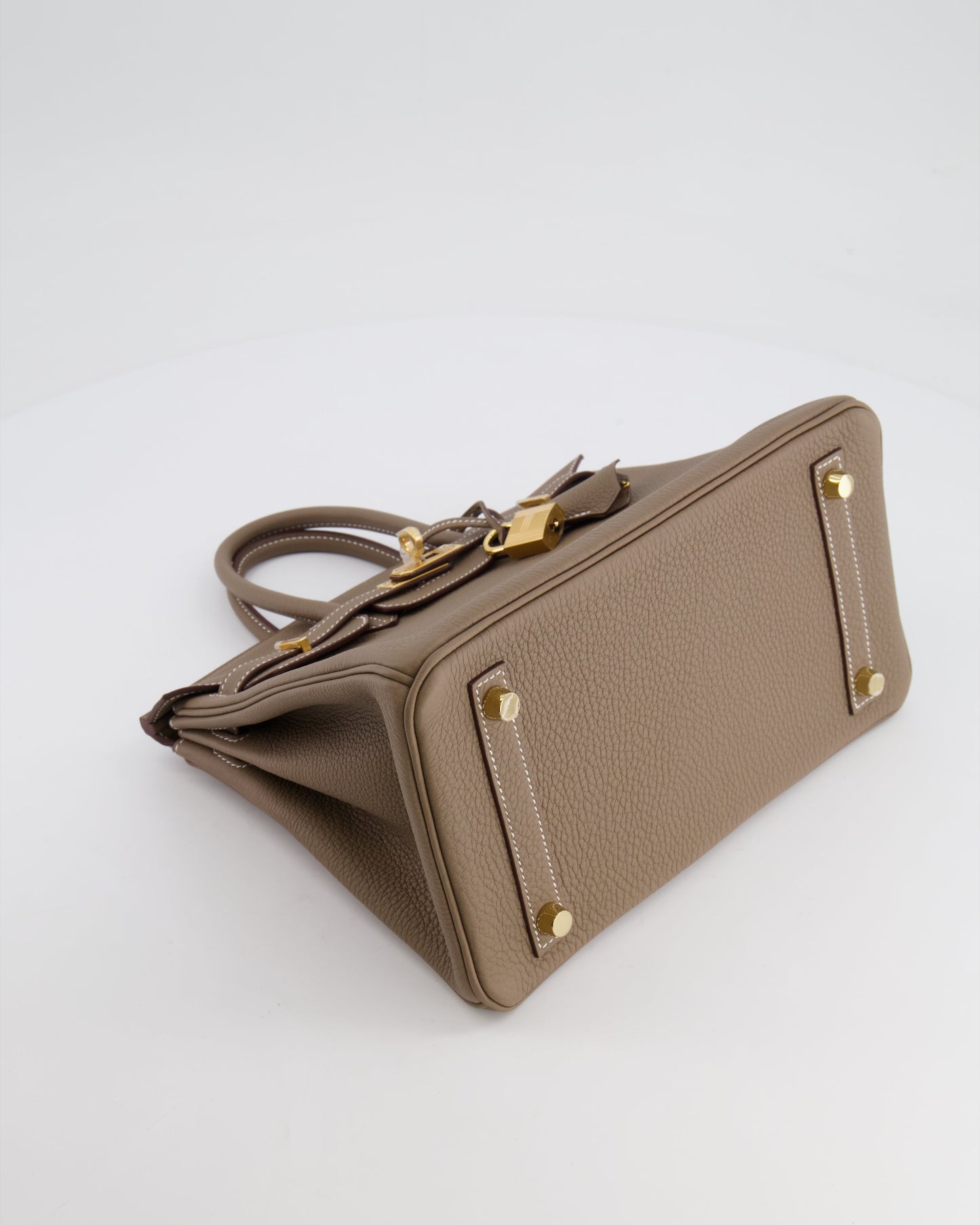 *HOT* Hermes Birkin Retourne 25 Bag in Etoupe Togo Leather with Gold Hardware