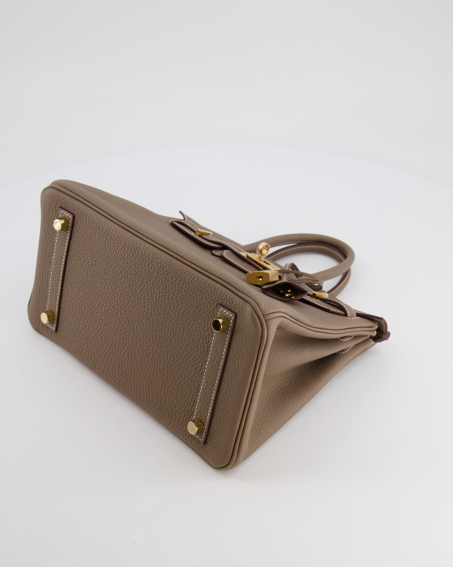 *HOT* Hermes Birkin Retourne 25 Bag in Etoupe Togo Leather with Gold Hardware