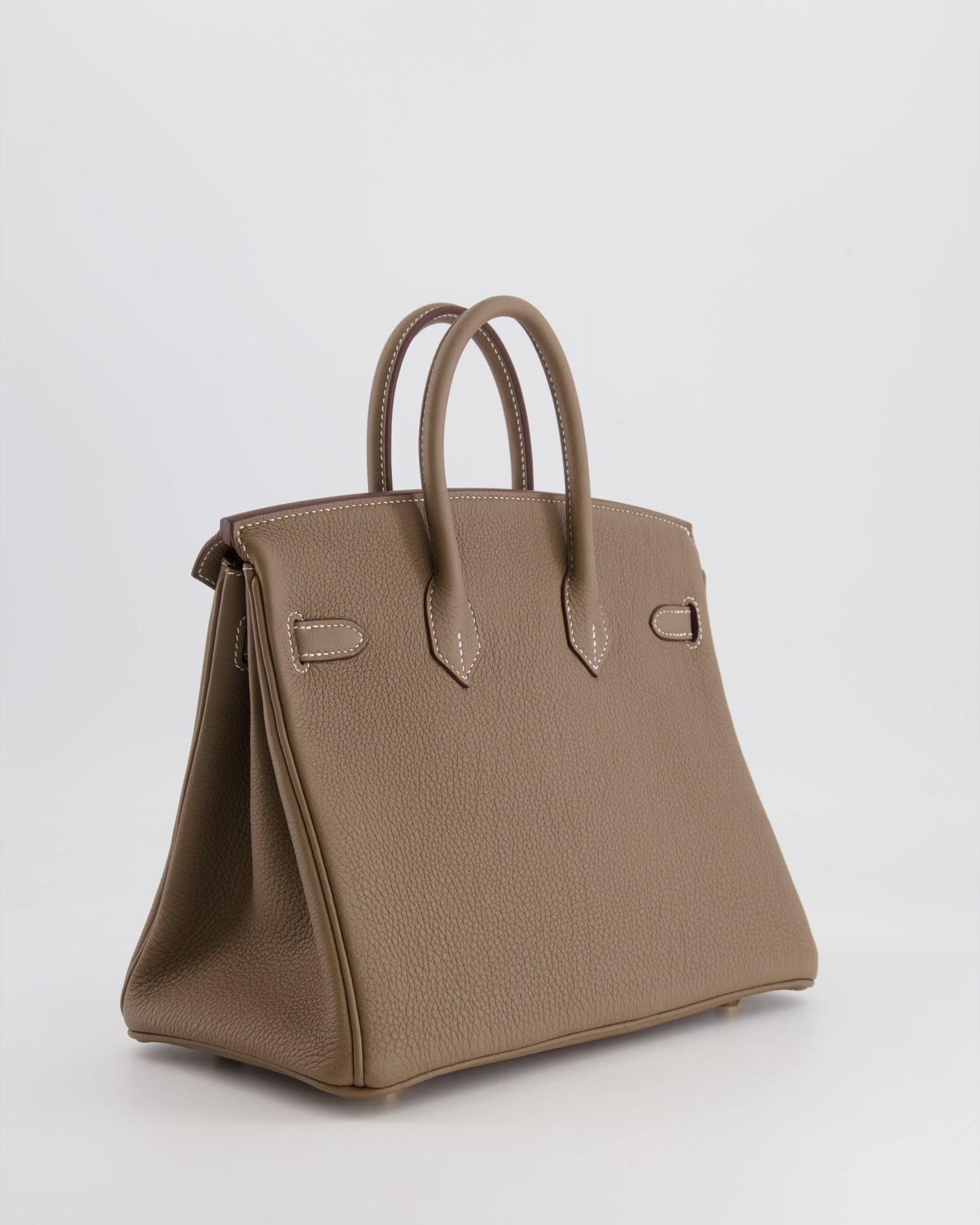 *HOT* Hermes Birkin Retourne 25 Bag in Etoupe Togo Leather with Gold Hardware