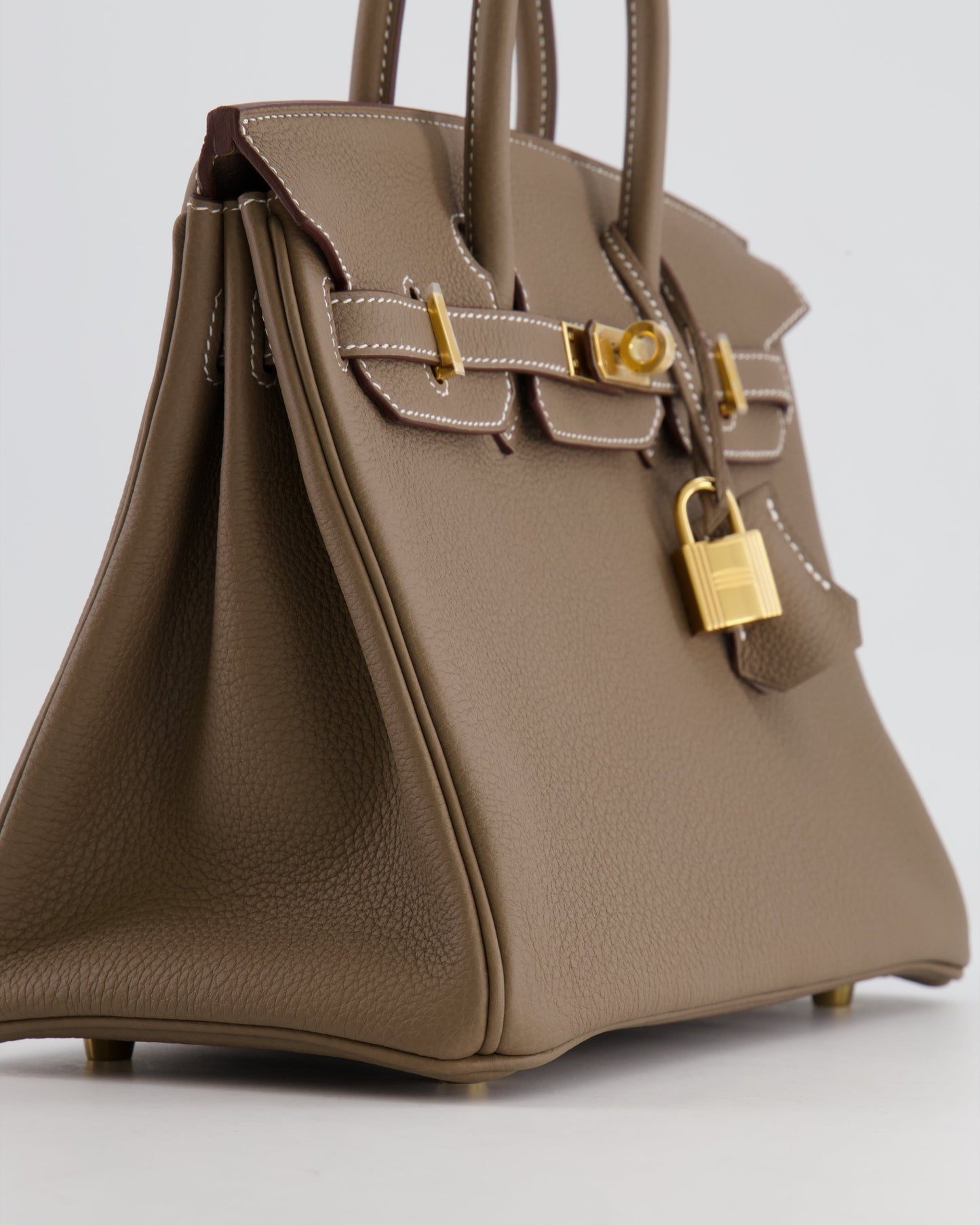 *HOT* Hermes Birkin Retourne 25 Bag in Etoupe Togo Leather with Gold Hardware
