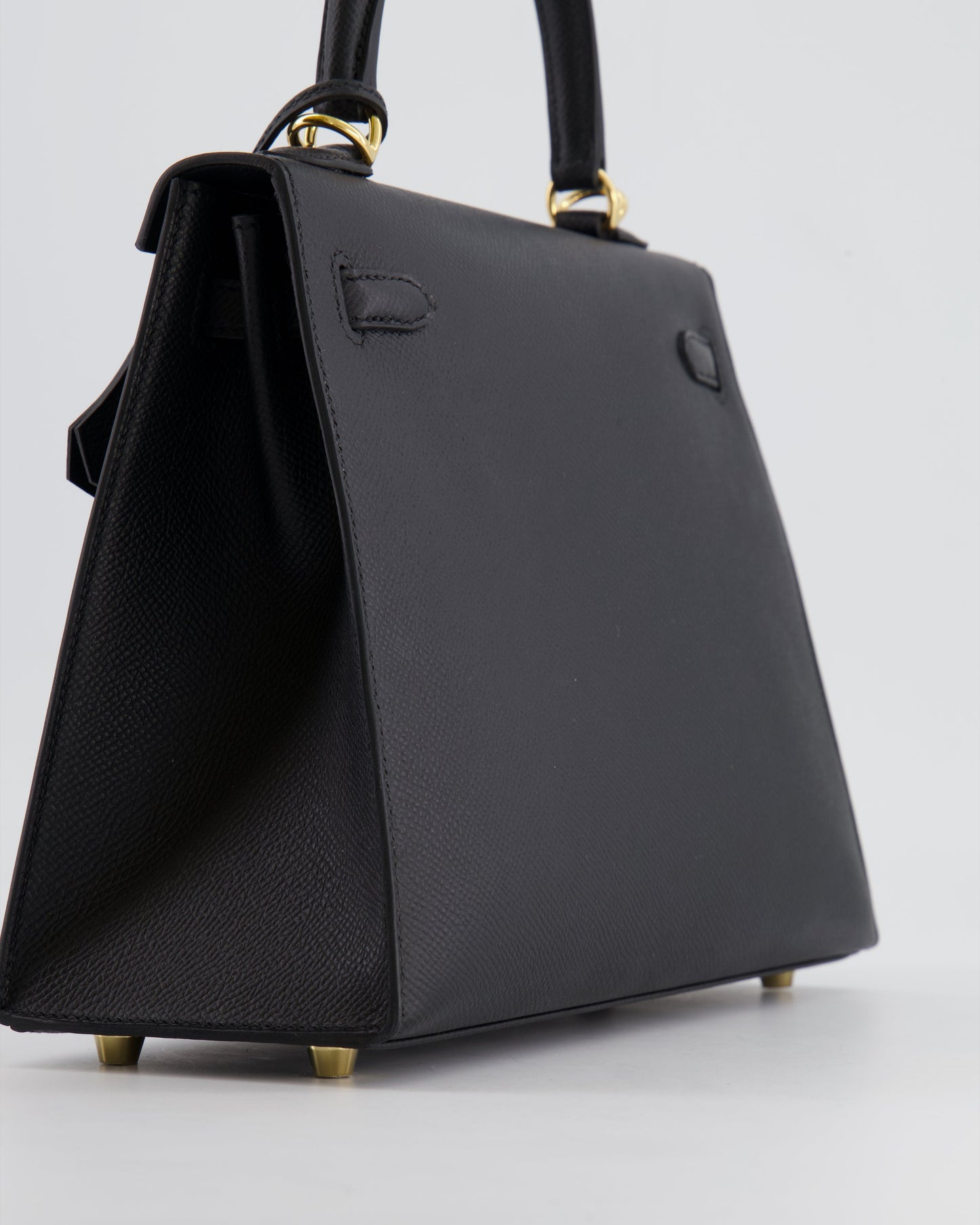 Hermes Kelly 25 Sellier Bag in Noir Epsom Leather with Gold Hardware