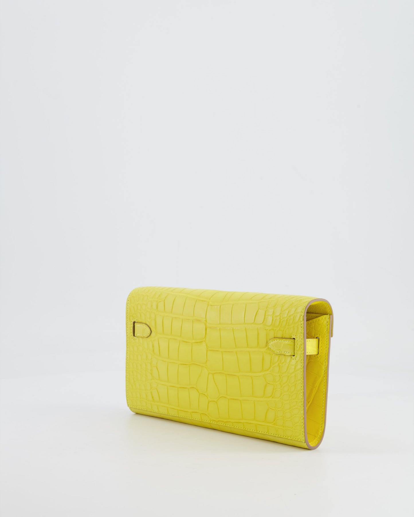 *RARE* Hermes Kelly To Go Bag in Jaune Mimosa Alligator Mississippiensis Leather with Gold Hardware