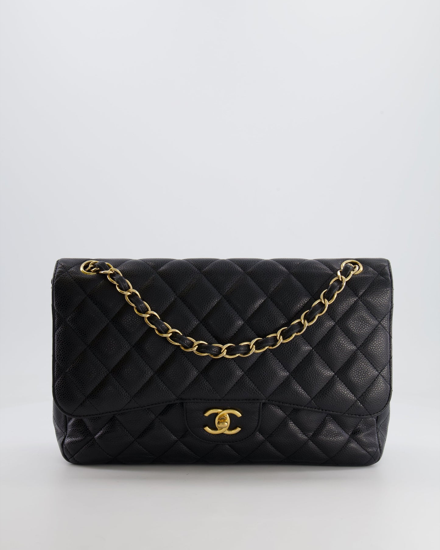 Chanel Black Jumbo Classic Double Flap Bag in Caviar Leather with Gold Hardware RRP ¬ £9,540