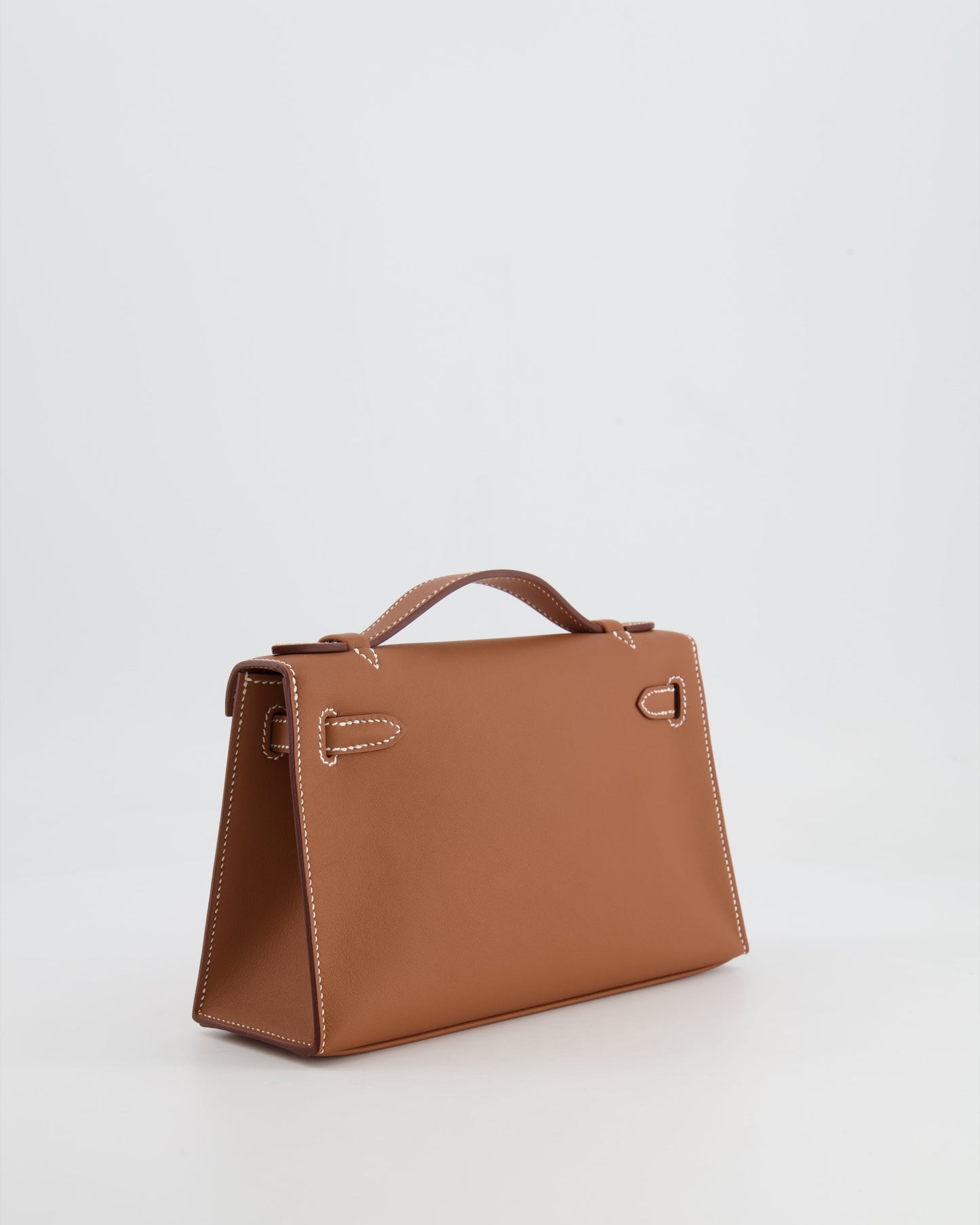 *RARE* Hermes Mini Kelly Pochette Bag in Gold Swift Leather with Gold Hardware