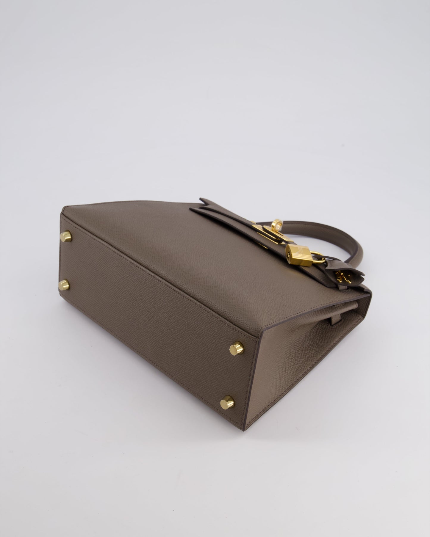 *RARE* Hermes Kelly 25 Sellier Bag in Gris Etain Epsom Leather with Gold Hardware