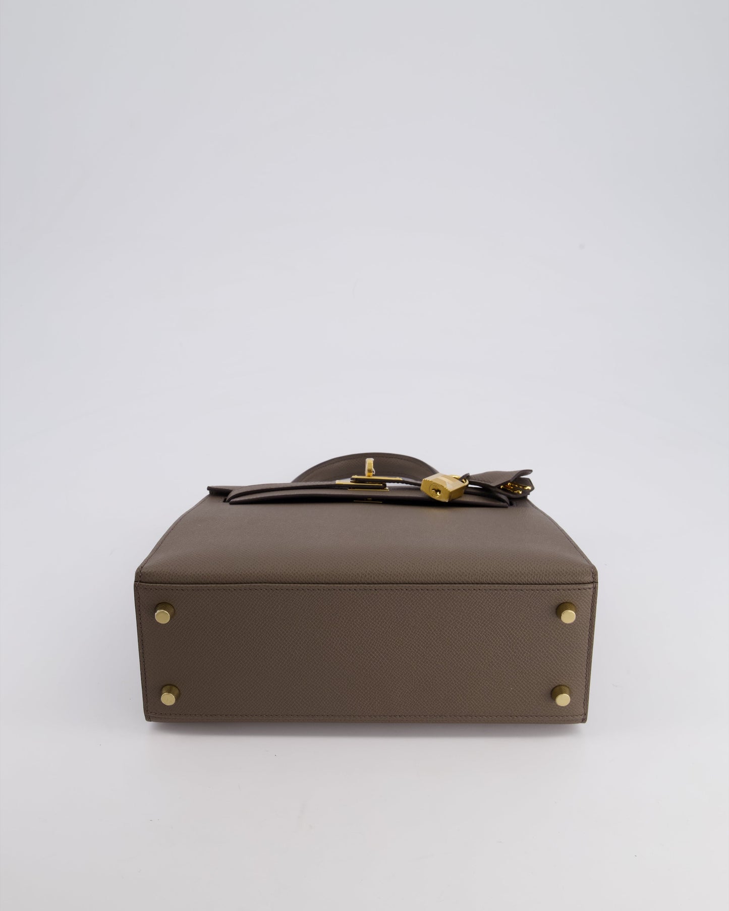 *RARE* Hermes Kelly 25 Sellier Bag in Gris Etain Epsom Leather with Gold Hardware