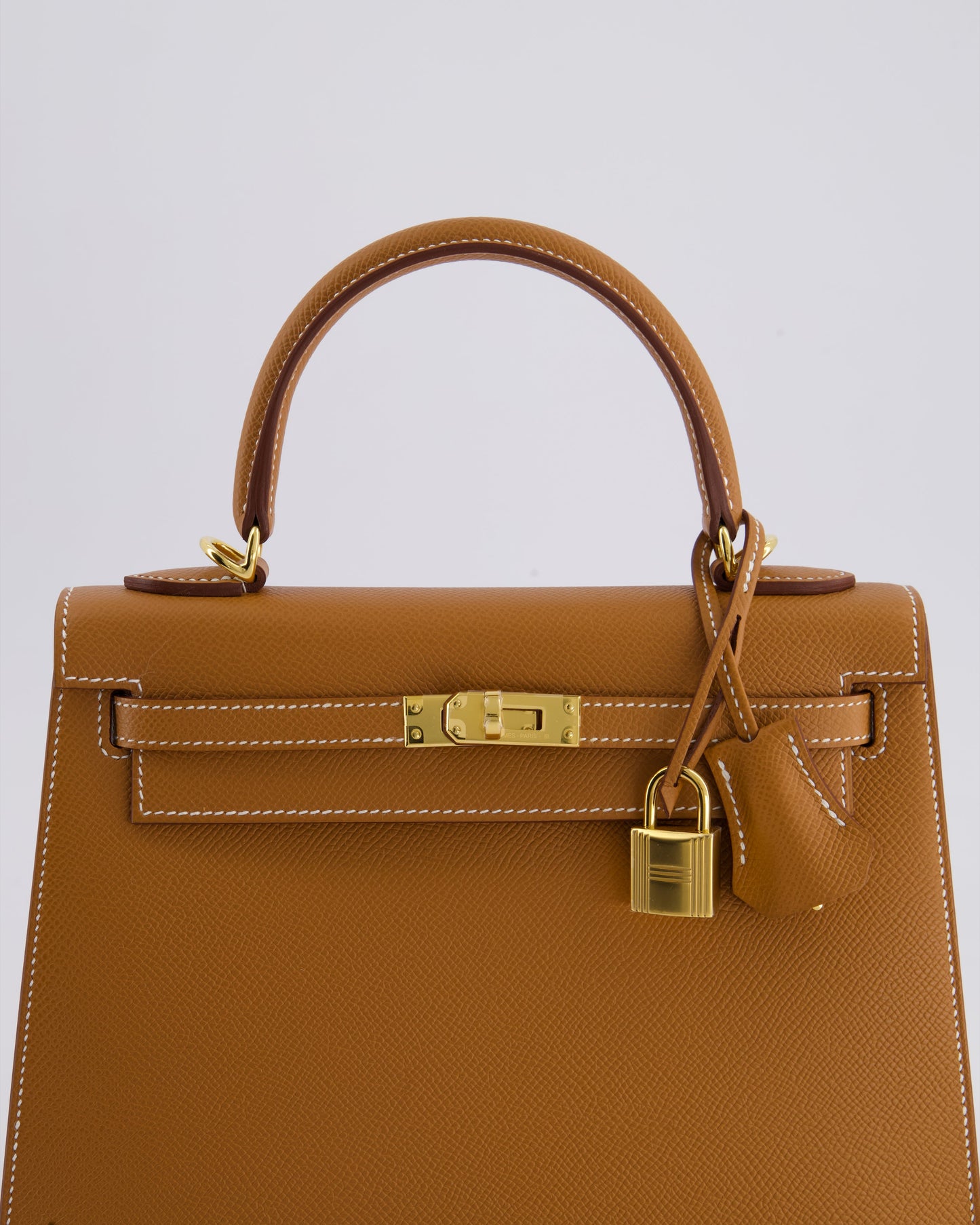 Hermes Kelly 25 Sellier Bag in Gold Epsom Leather with Gold Hardware