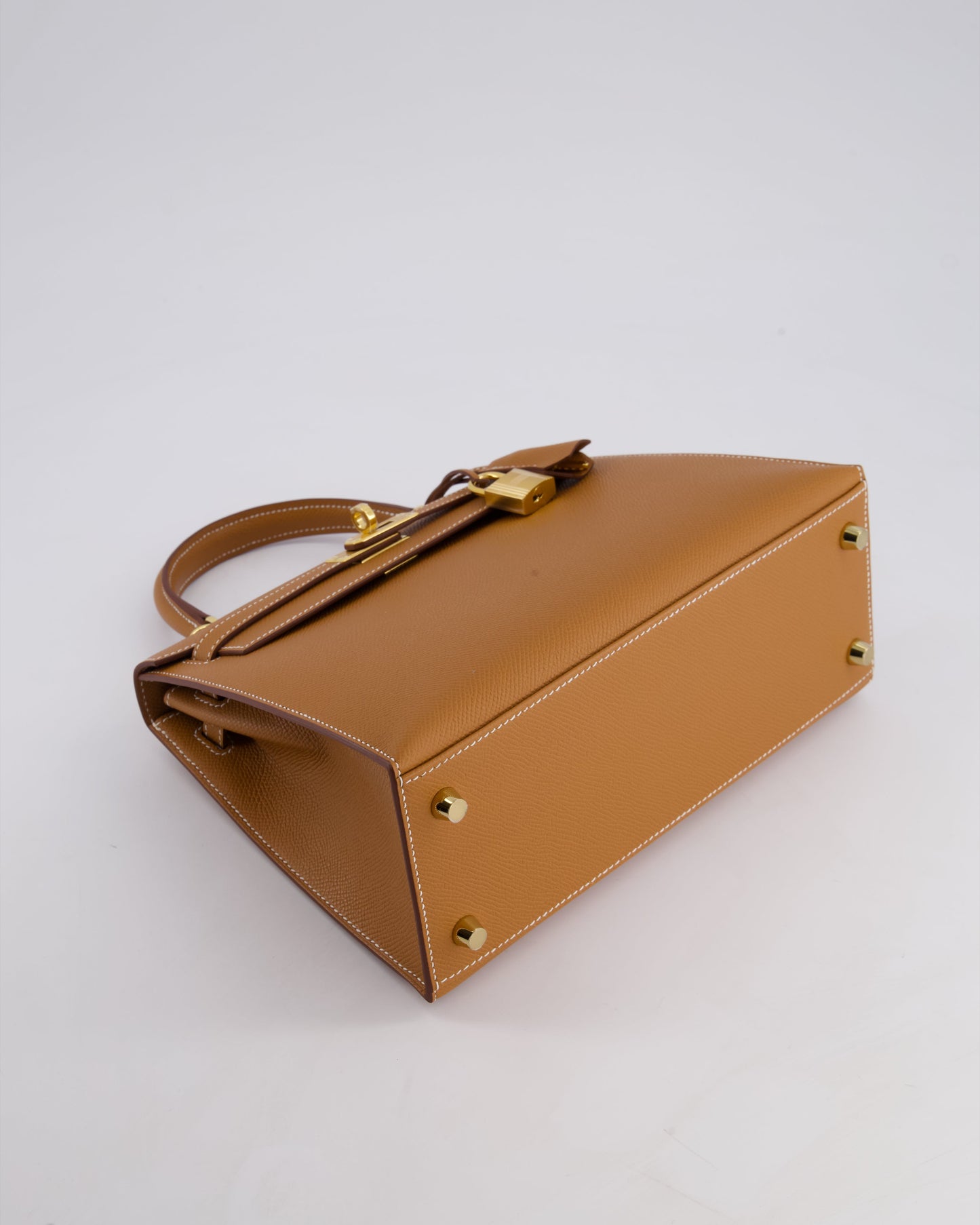 Hermes Kelly 25 Sellier Bag in Gold Epsom Leather with Gold Hardware