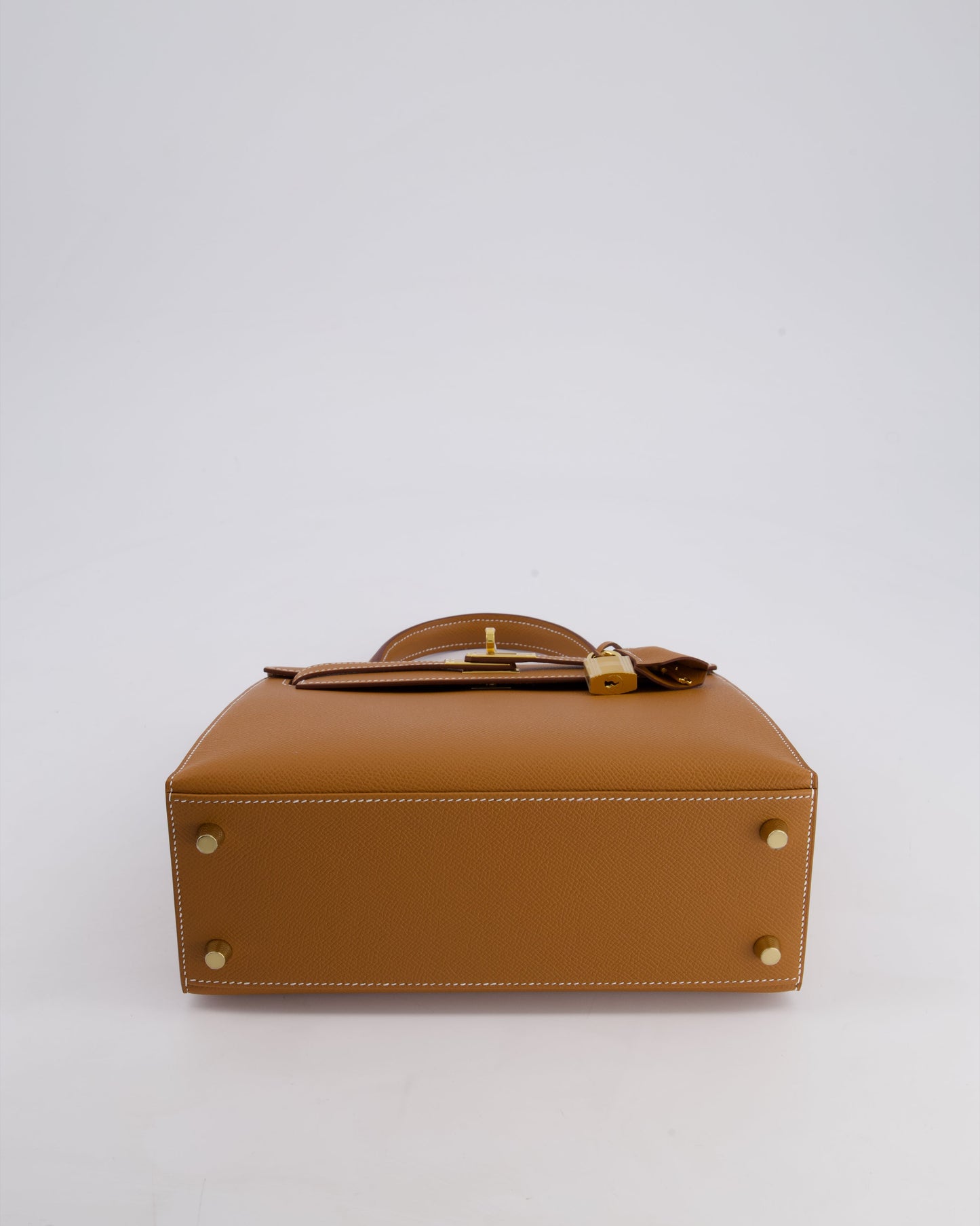 Hermes Kelly 25 Sellier Bag in Gold Epsom Leather with Gold Hardware