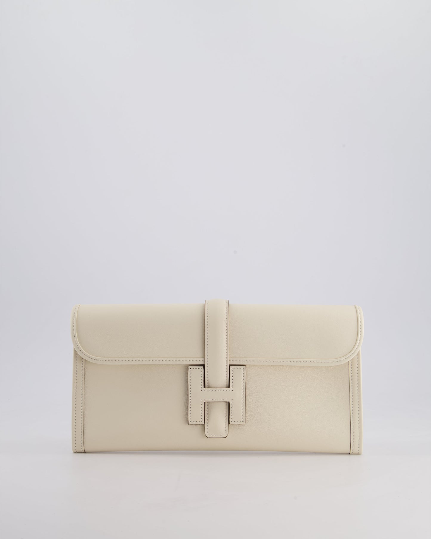 Hermes Jige Elan 29cm Clutch Bag in Nata Evercolour Leather