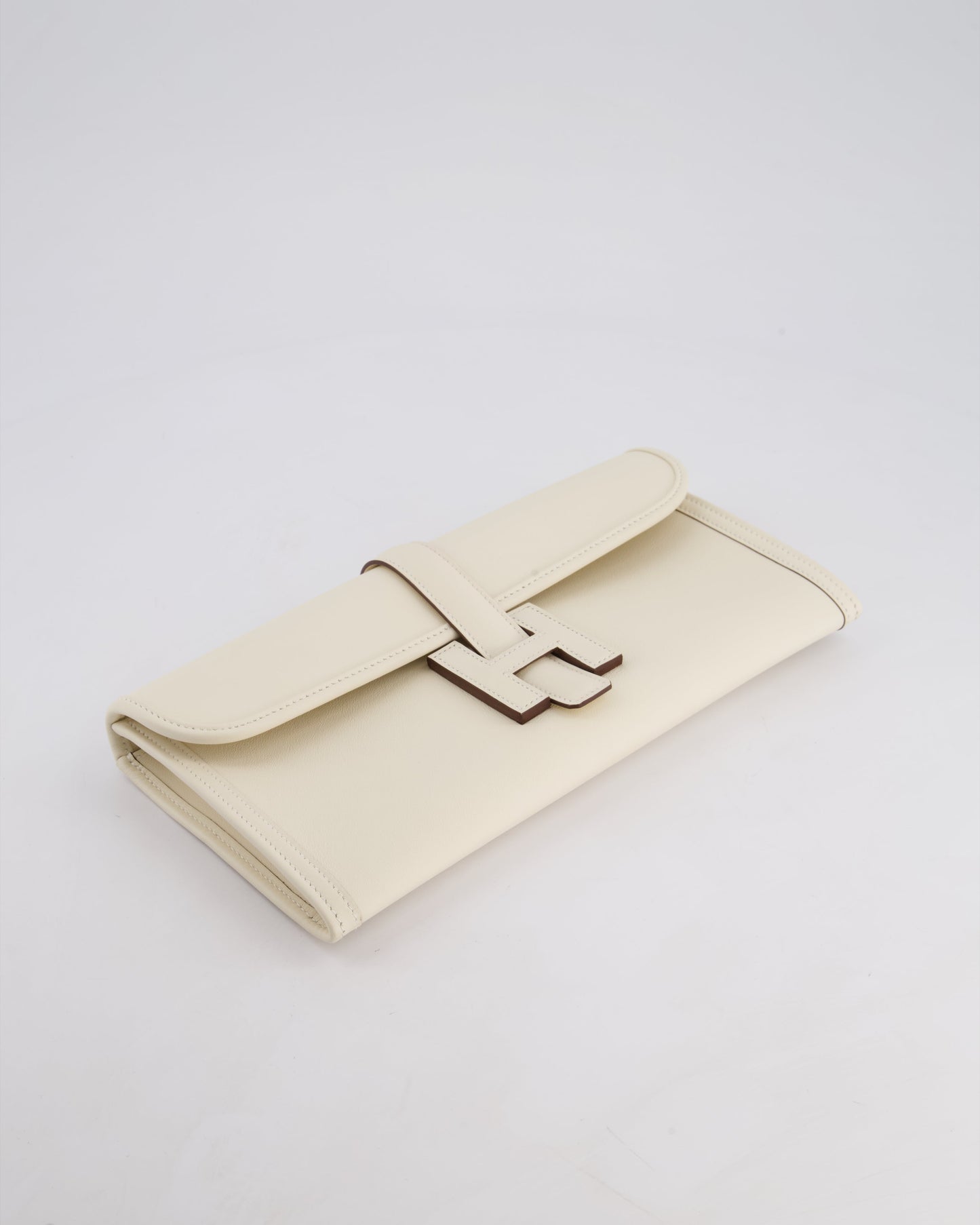 Hermes Jige Elan 29cm Clutch Bag in Nata Evercolour Leather