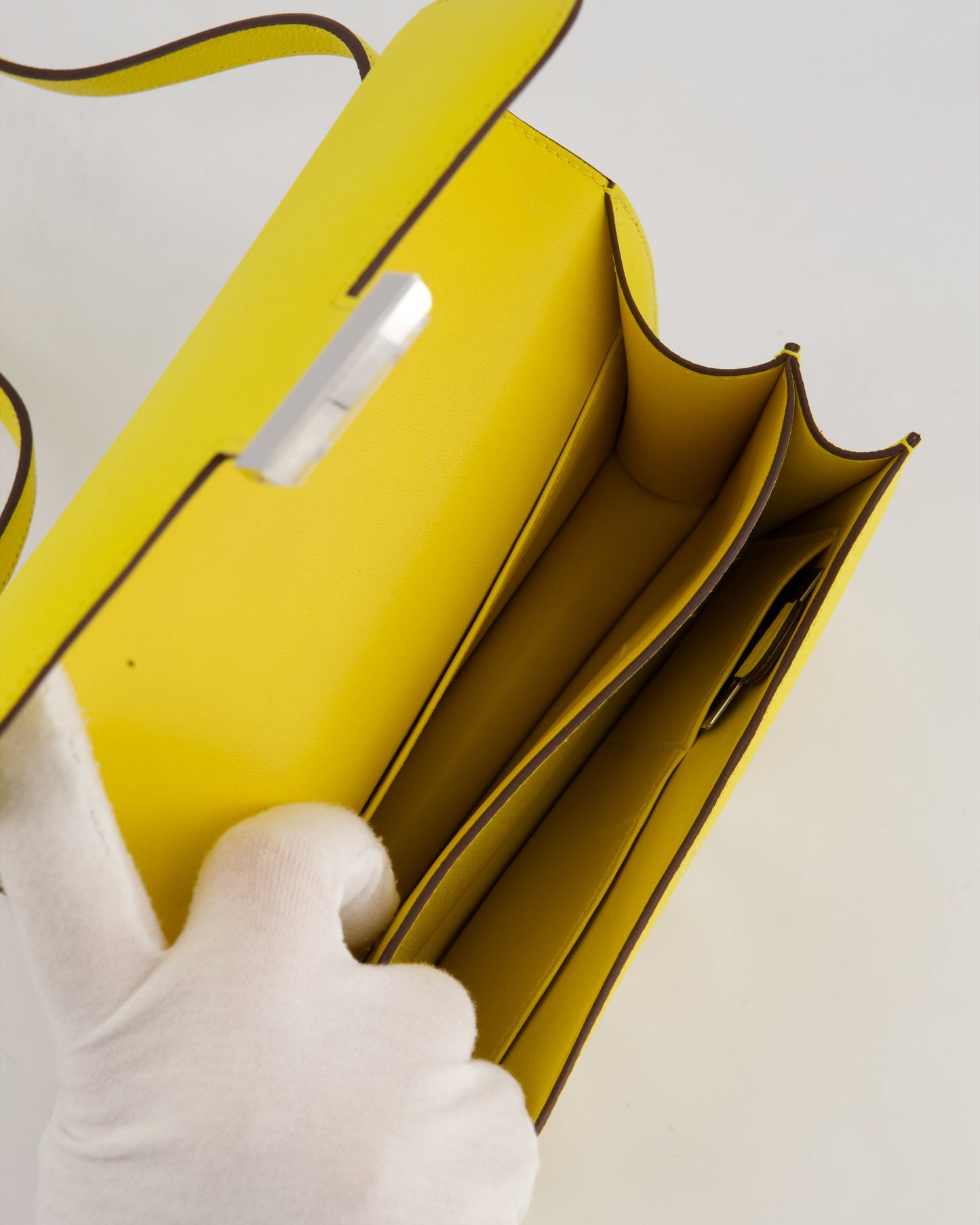Hermes Constance III 18 Miroir Bag in Jaune De Naples Epsom Leather with Palladium Hardware