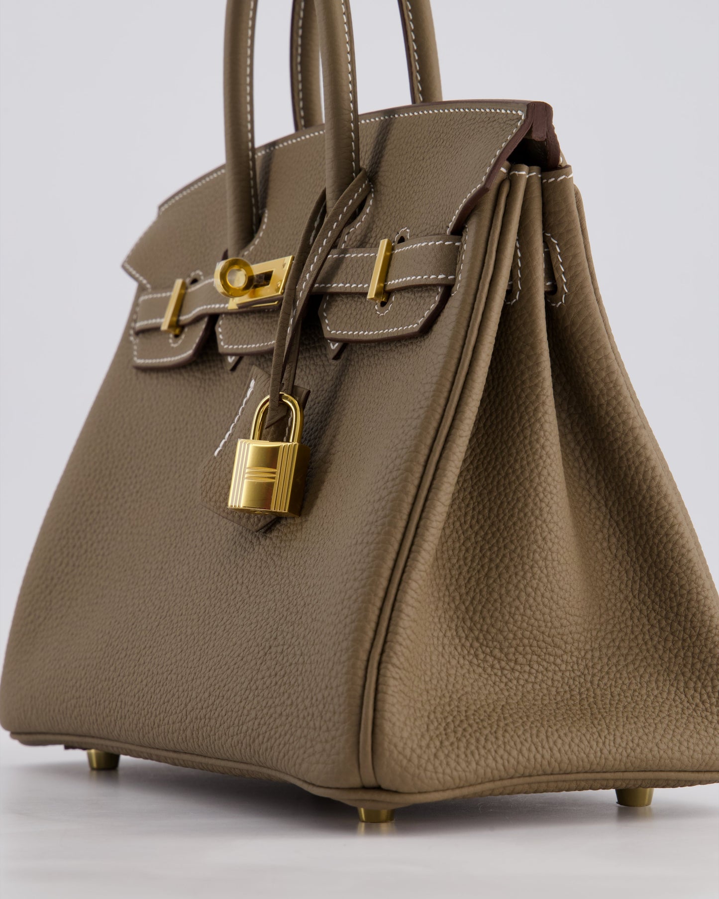 Hermes Birkin 25 Retourne Bag in Etoupe Togo Leather with Gold Hardware