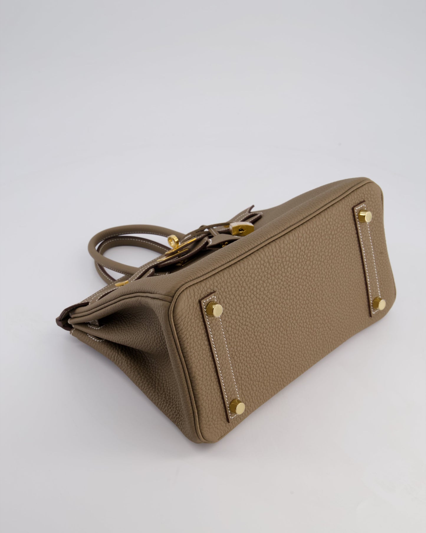 Hermes Birkin 25 Retourne Bag in Etoupe Togo Leather with Gold Hardware