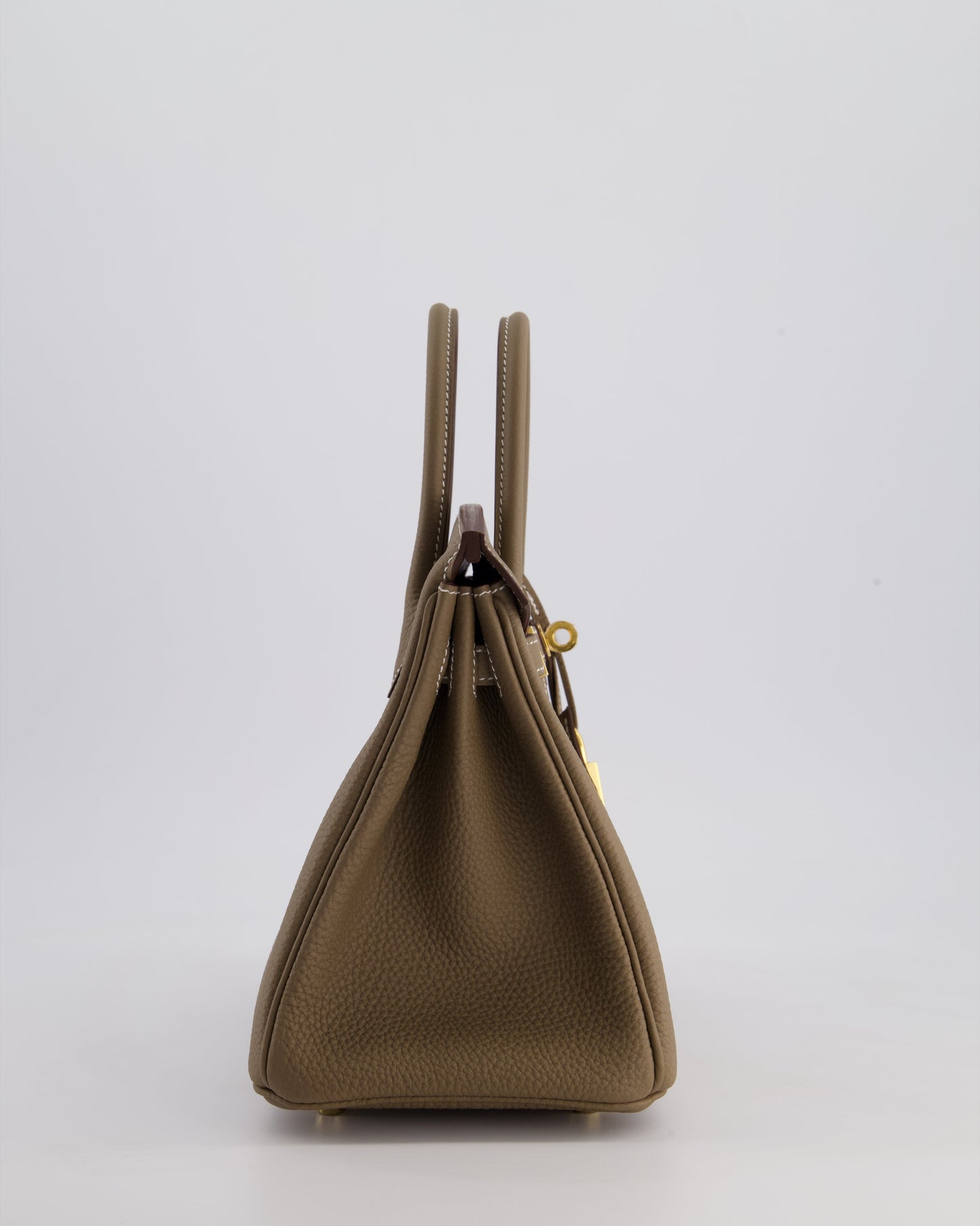Hermes Birkin 25 Retourne Bag in Etoupe Togo Leather with Gold Hardware