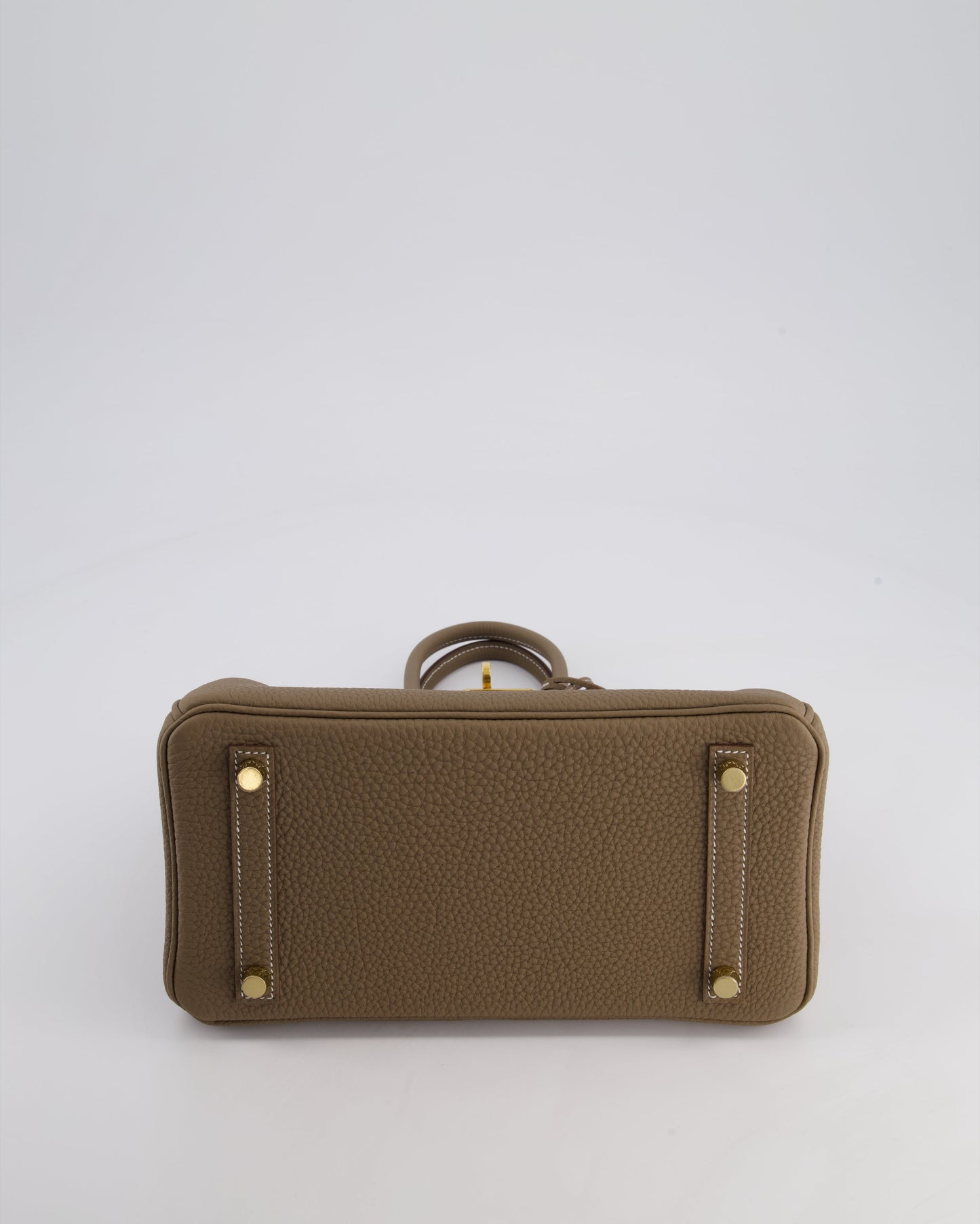 Hermes Birkin 25 Retourne Bag in Etoupe Togo Leather with Gold Hardware