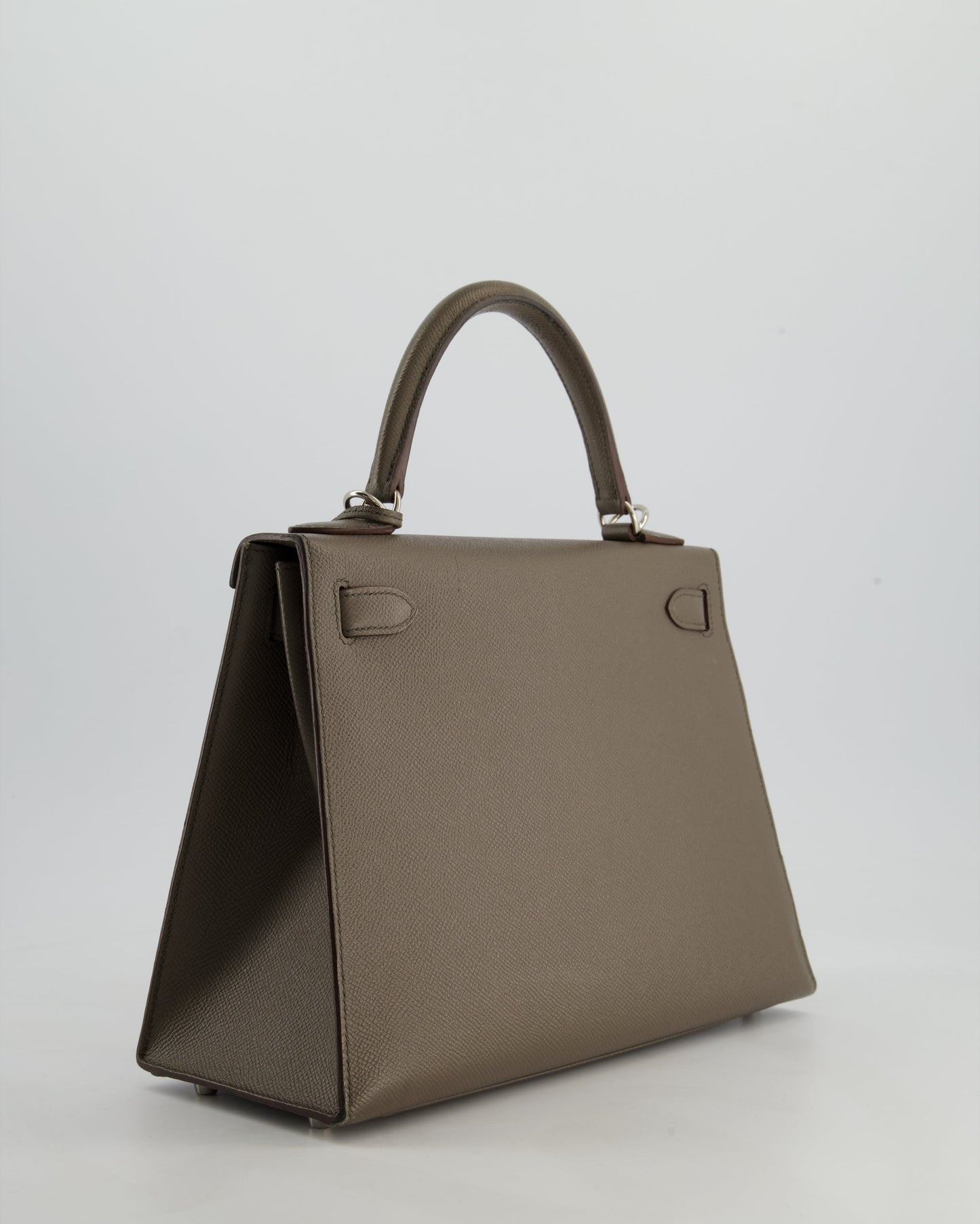 Hermes HSS Kelly 28 Sellier Bag in Gris Etain Epsom Leather with Palladium Hardware