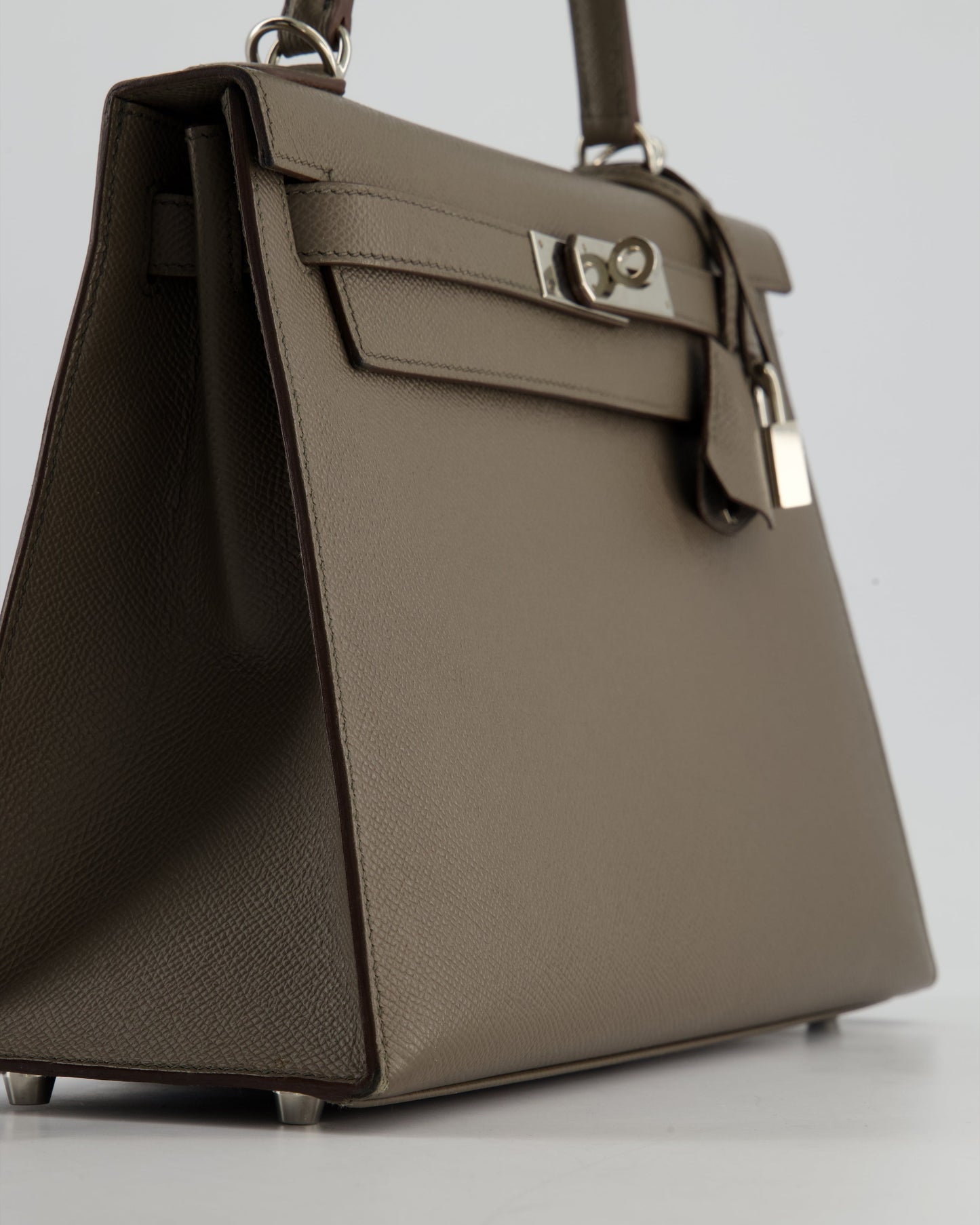 Hermes HSS Kelly 28 Sellier Bag in Gris Etain Epsom Leather with Palladium Hardware