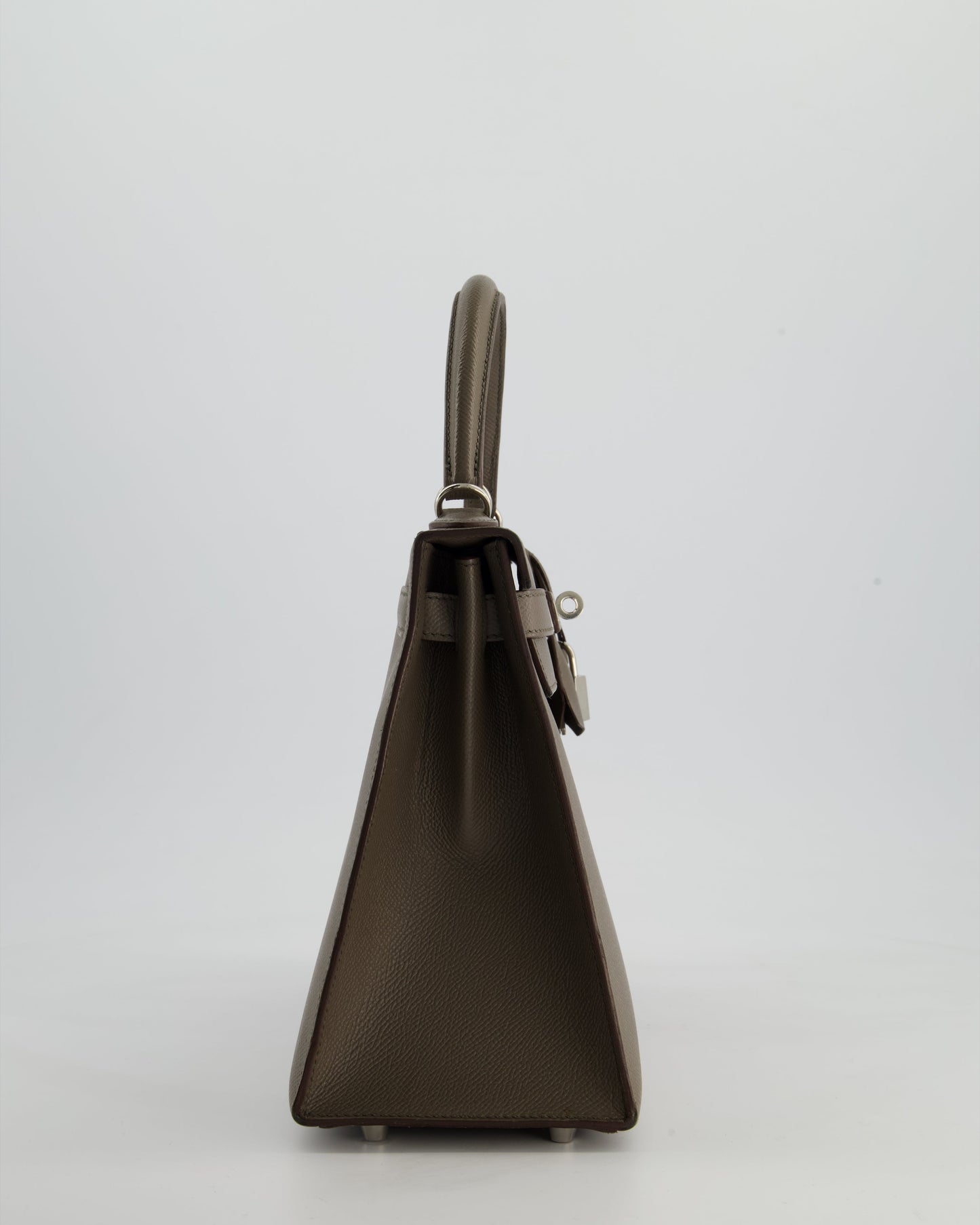Hermes HSS Kelly 28 Sellier Bag in Gris Etain Epsom Leather with Palladium Hardware