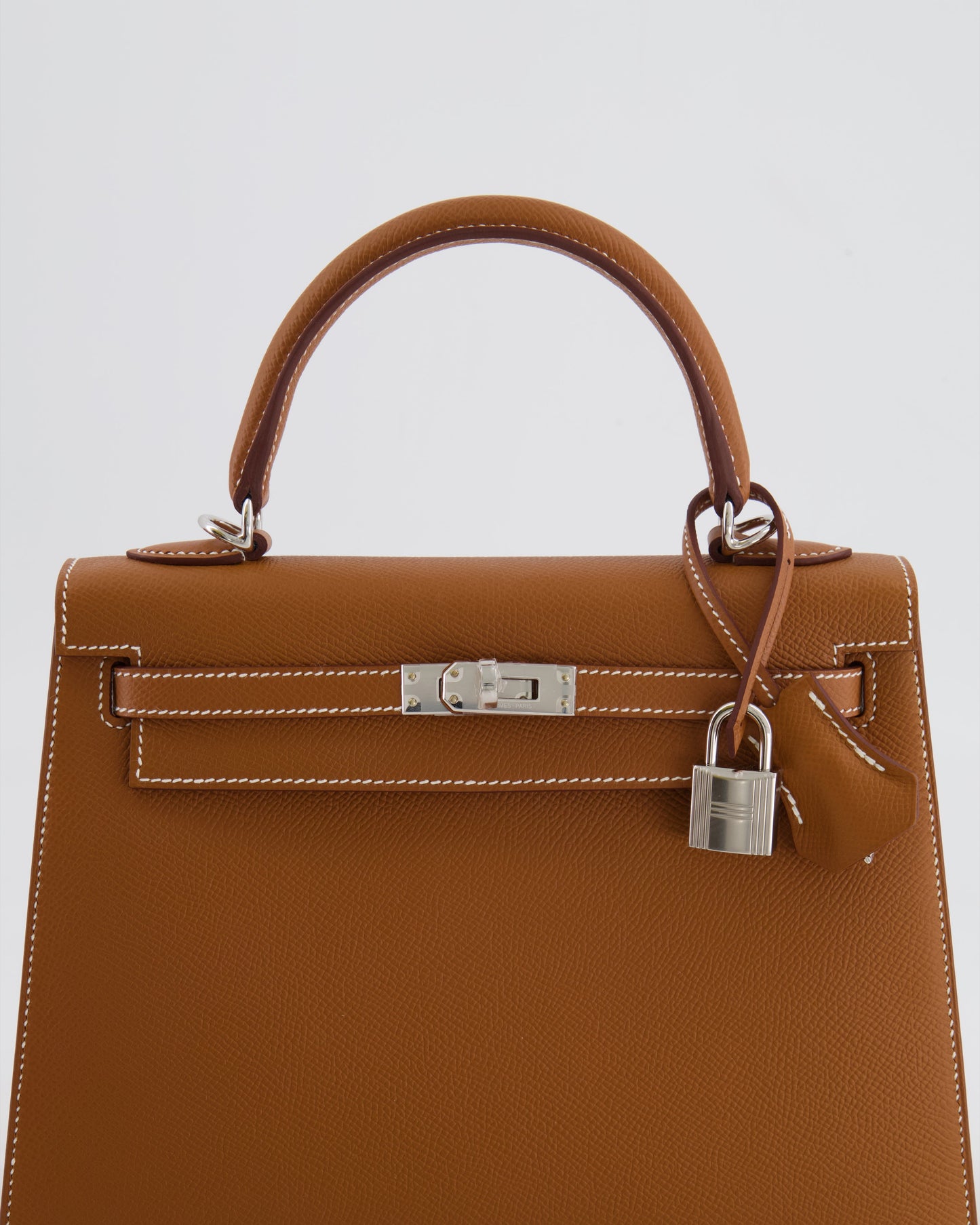 Hermes Kelly 25 Sellier Bag in Gold Epsom Leather with Palladium Hardware