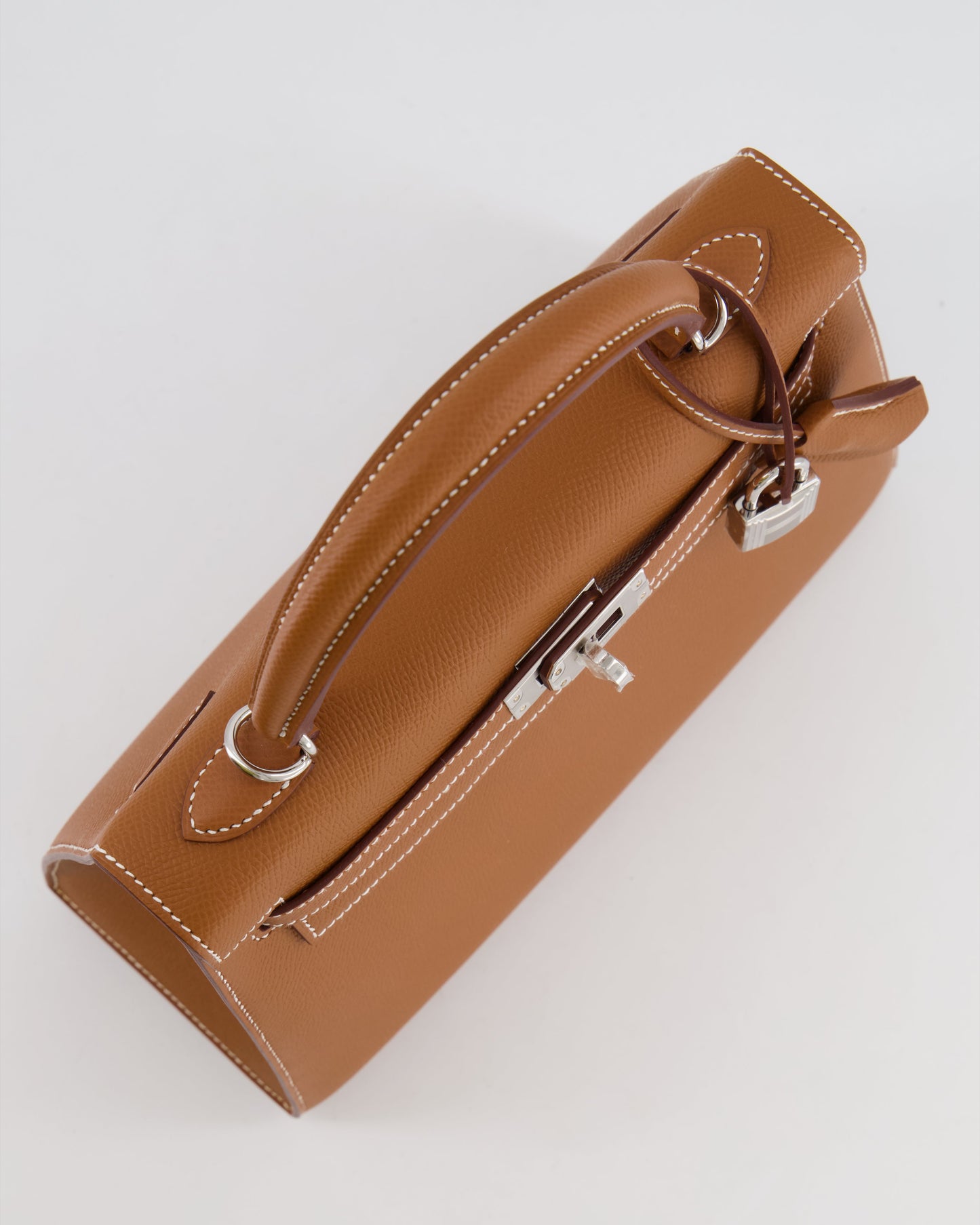 Hermes Kelly 25 Sellier Bag in Gold Epsom Leather with Palladium Hardware