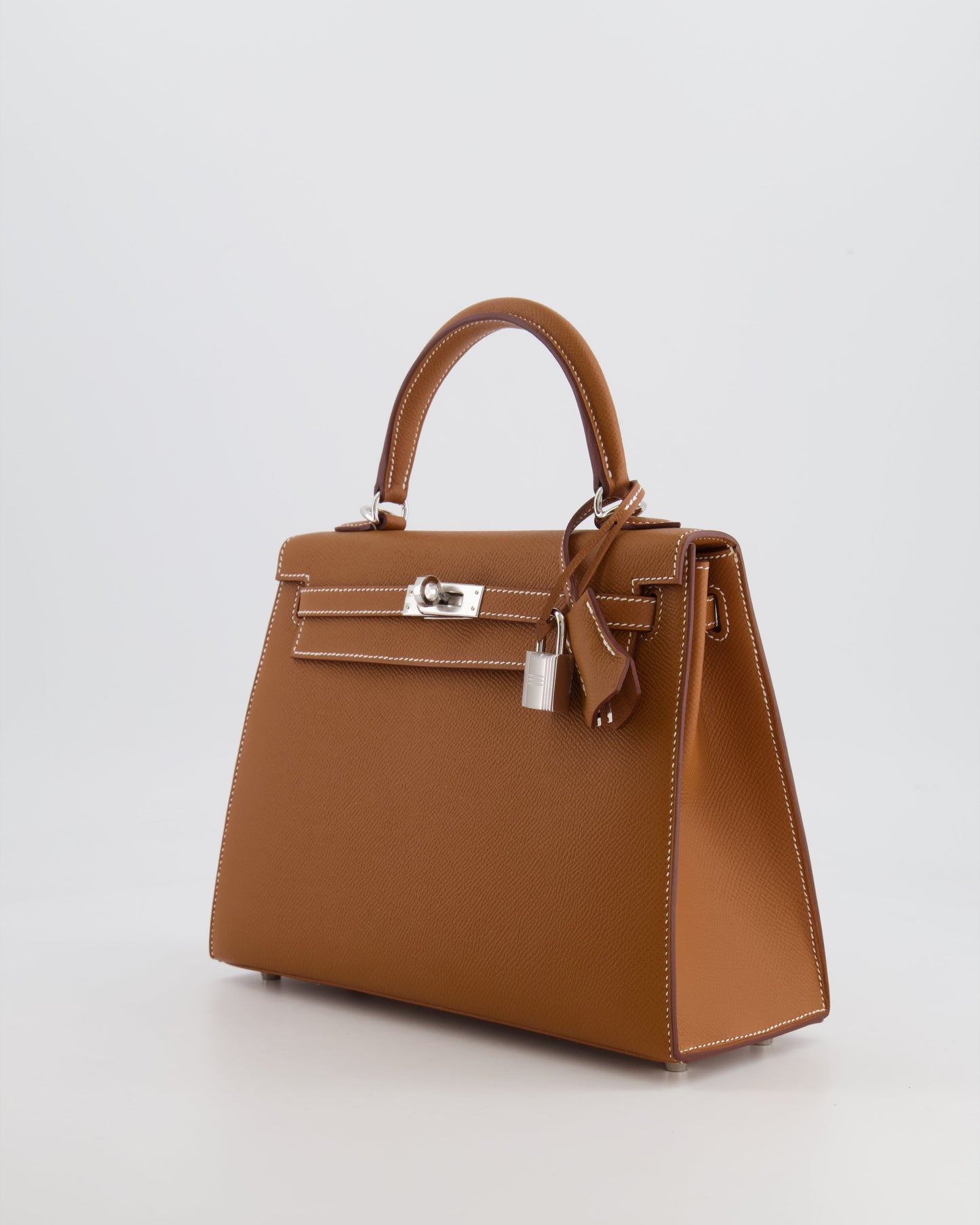 Hermes Kelly 25 Sellier Bag in Gold Epsom Leather with Palladium Hardware