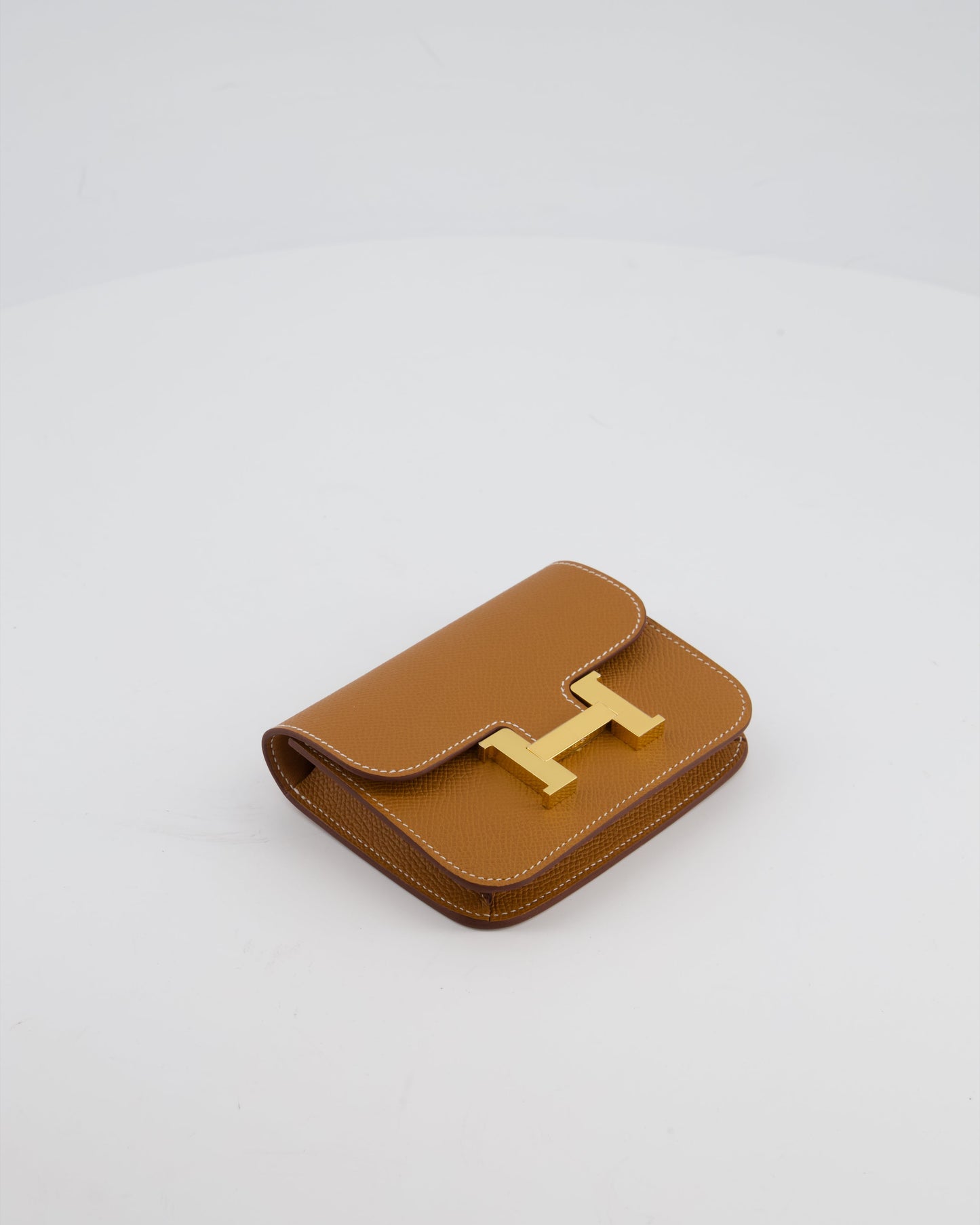 Hermes Constance Slim Belt Wallet Bag in Gold Epsom Leather with Pocket and Gold Hardware