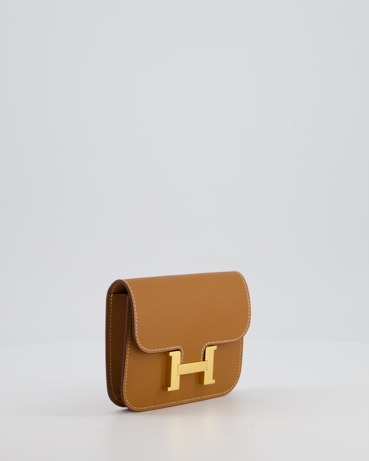 Hermes Constance Slim Belt Wallet Bag in Gold Epsom Leather with Pocket and Gold Hardware