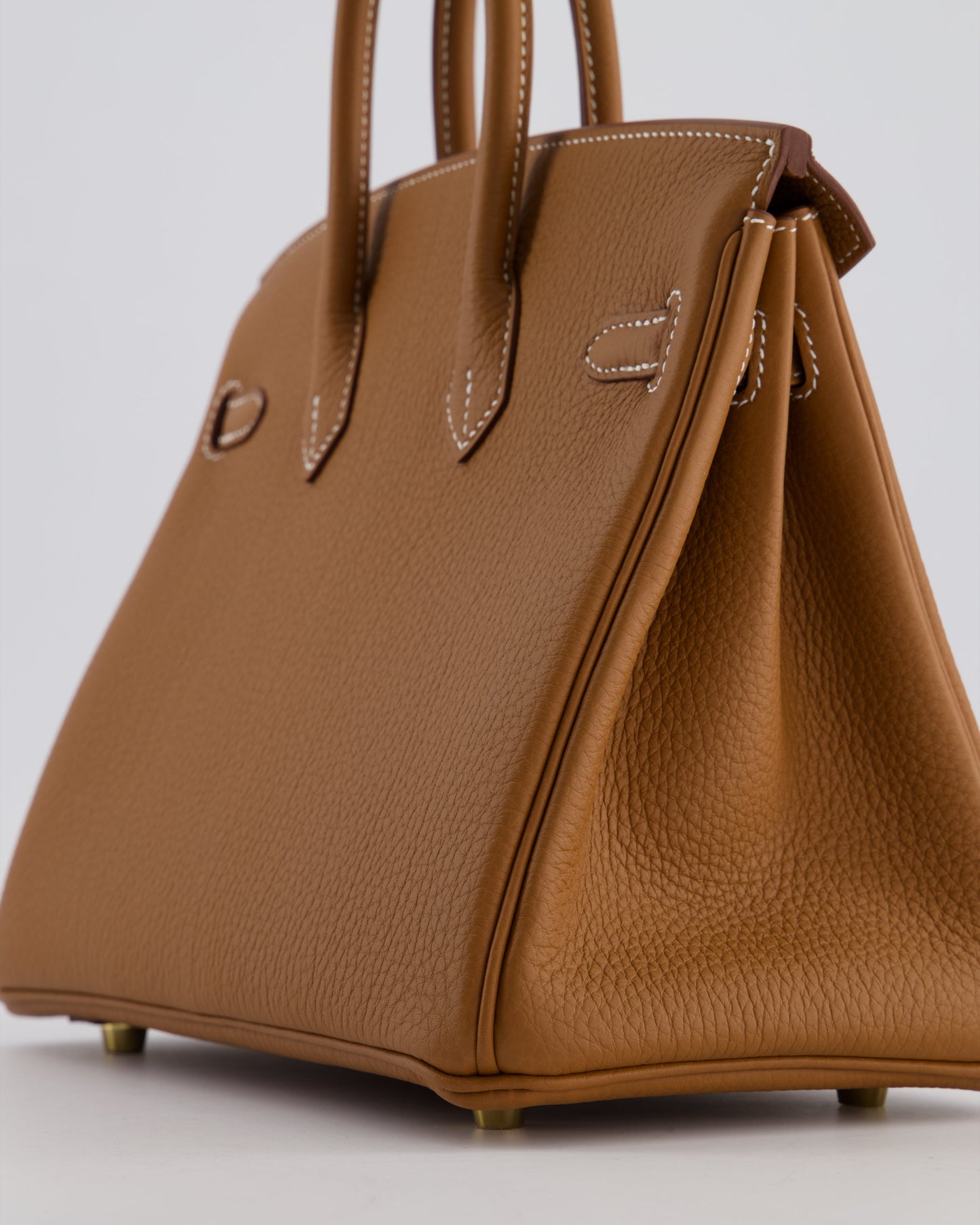 Hermes Birkin 25 Retourne Bag in Gold Togo Leather with Gold Hardware