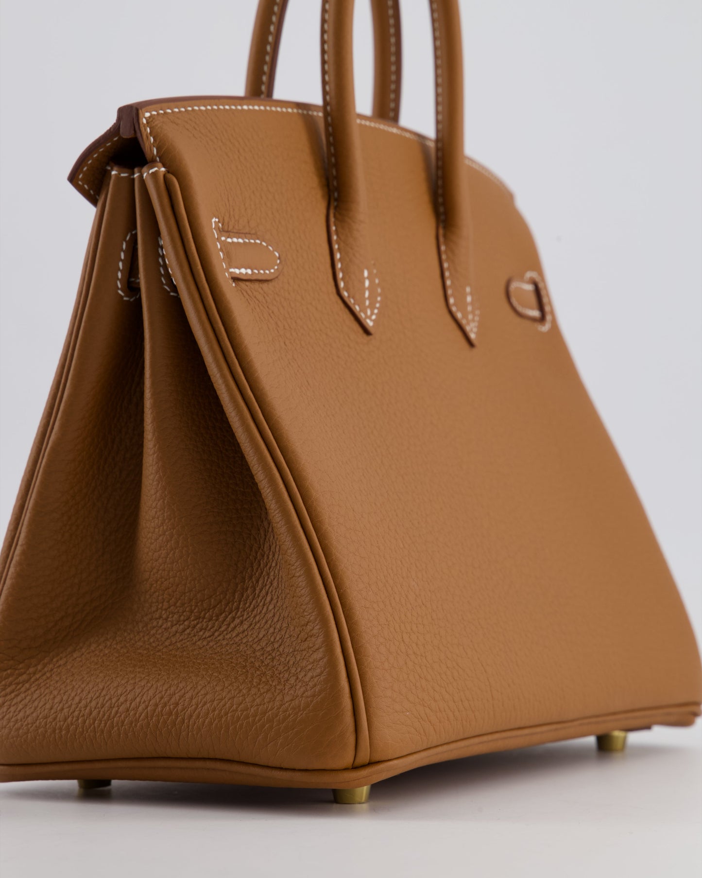 Hermes Birkin 25 Retourne Bag in Gold Togo Leather with Gold Hardware