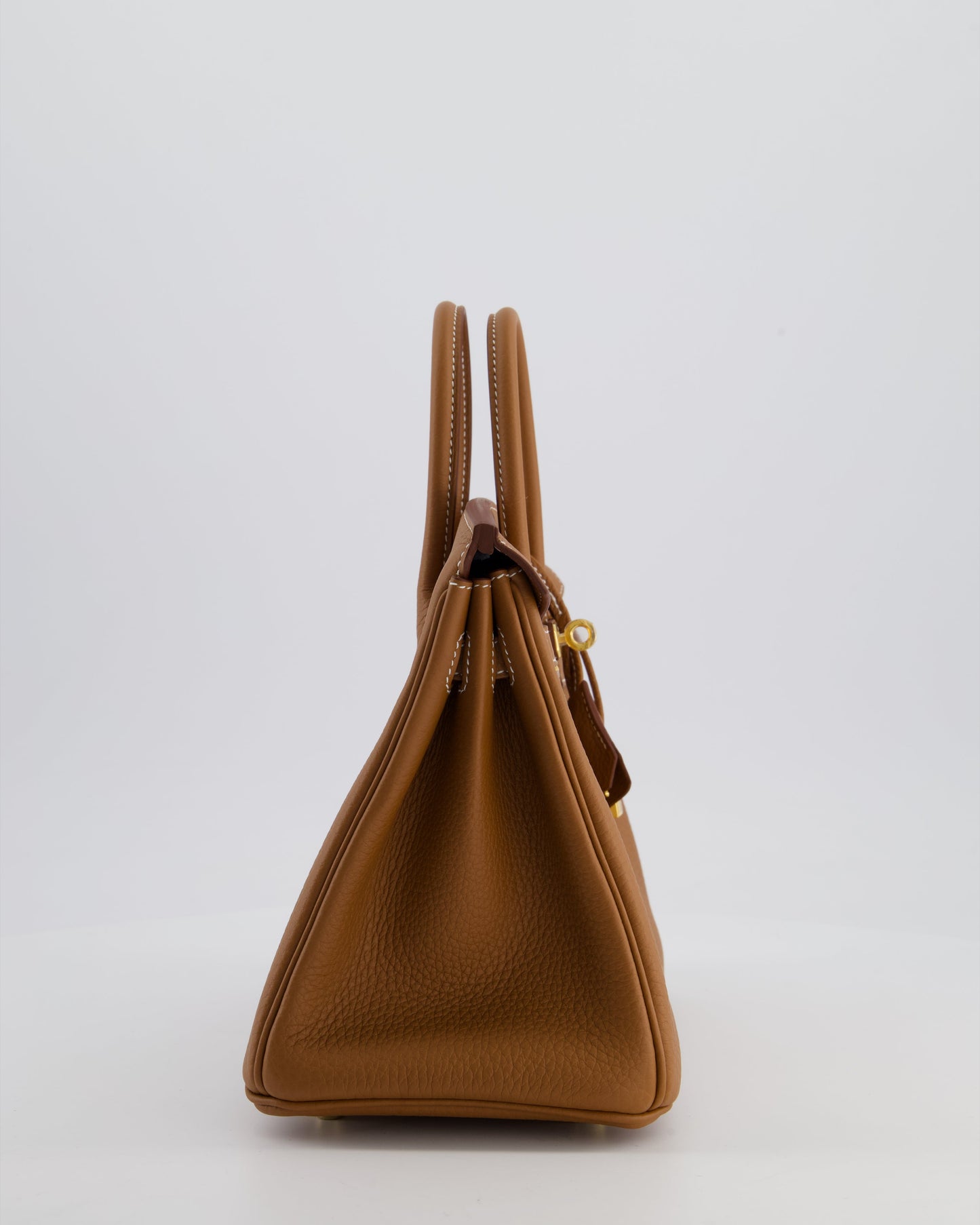 Hermes Birkin 25 Retourne Bag in Gold Togo Leather with Gold Hardware