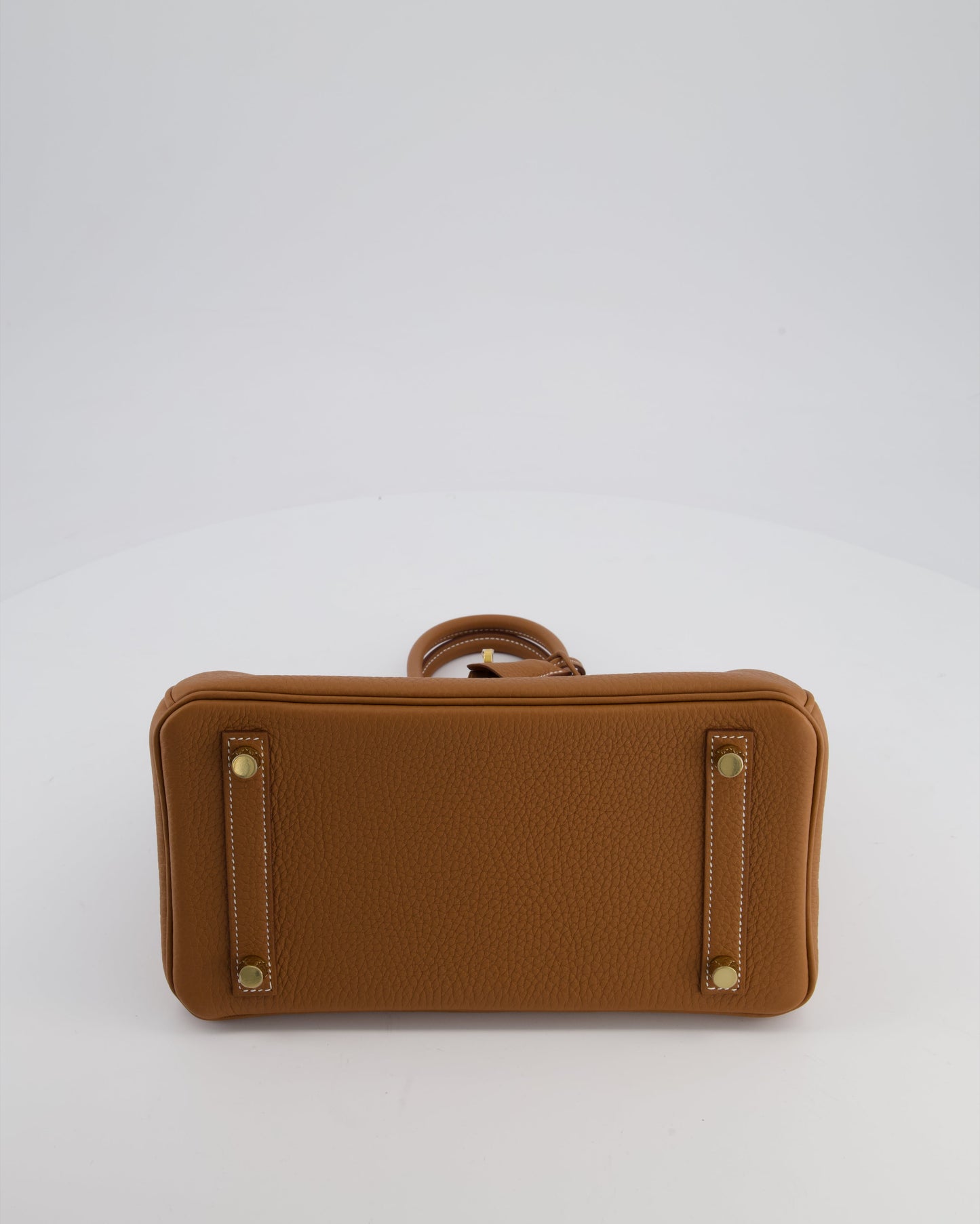 Hermes Birkin 25 Retourne Bag in Gold Togo Leather with Gold Hardware