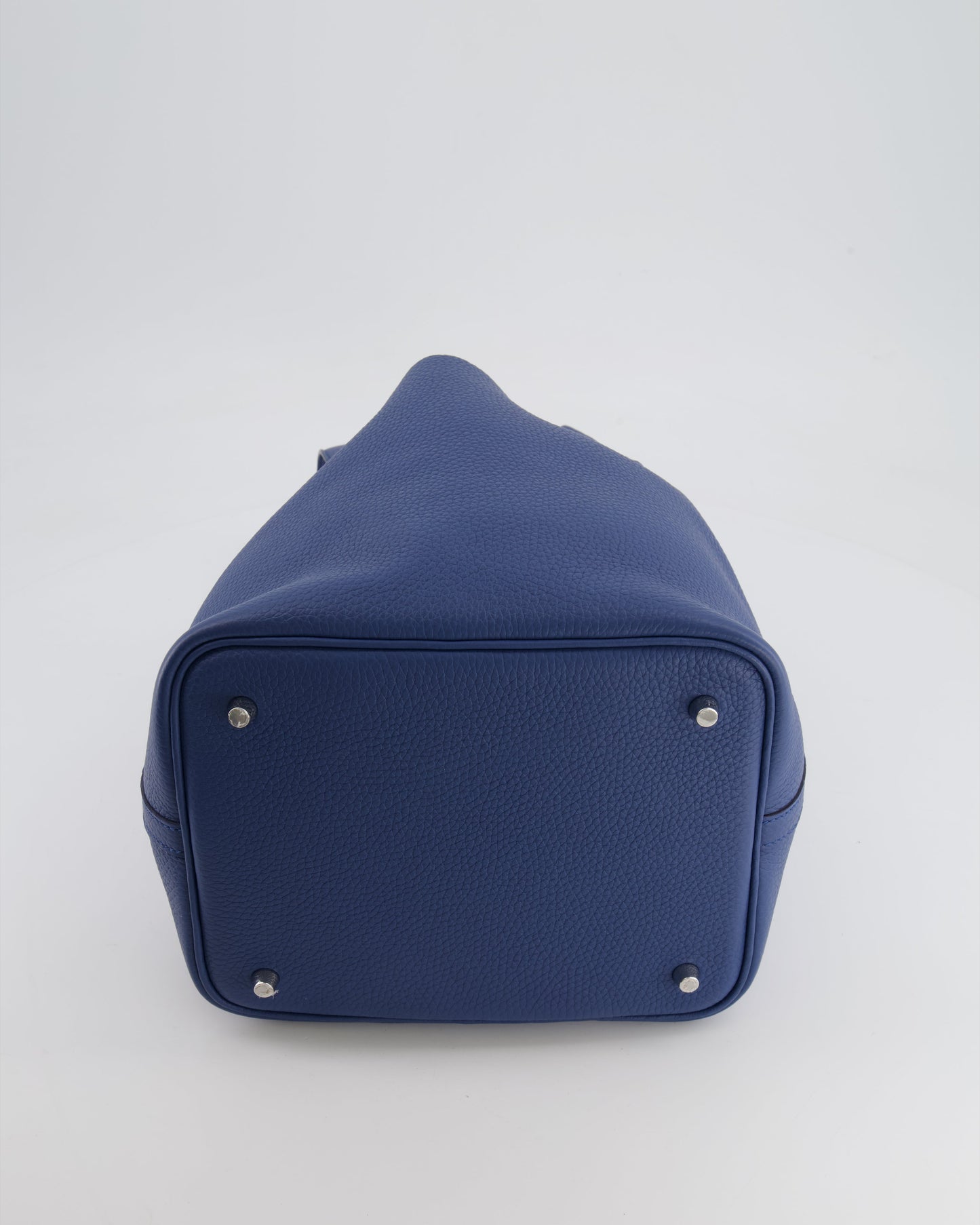 Hermes Picotin Lock Bag 22 in Blue Tie Clemence Leather with Palladium Hardware