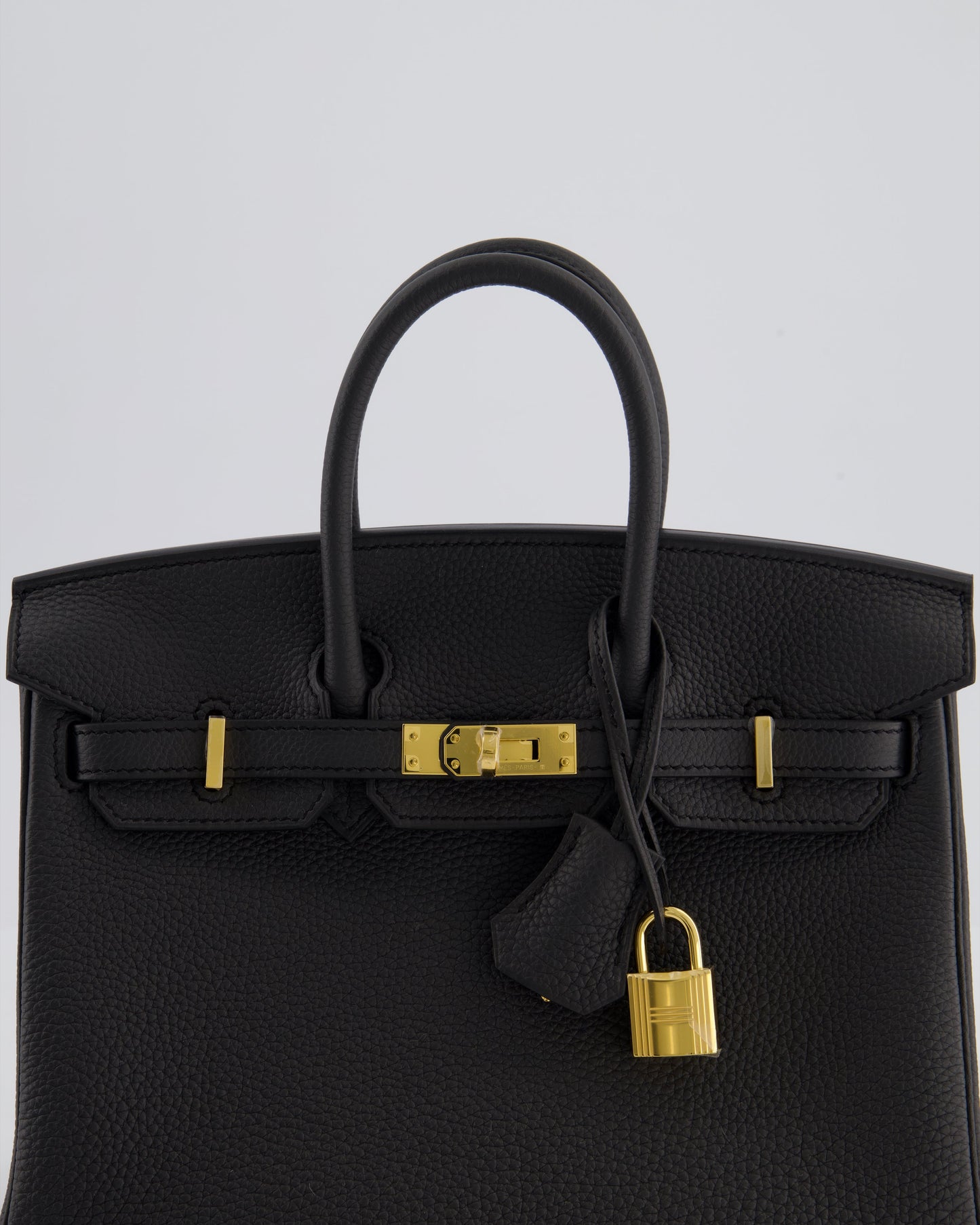 *HOT* Hermes Birkin 25 Retourne Bag in Plomb Togo Leather with Gold Hardware