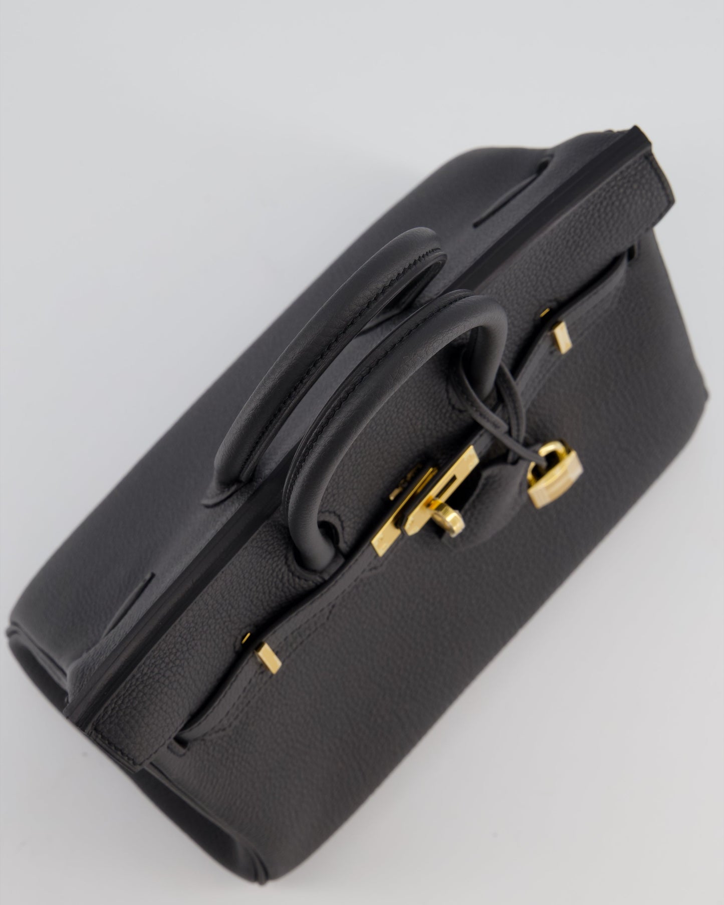*HOT* Hermes Birkin 25 Retourne Bag in Plomb Togo Leather with Gold Hardware
