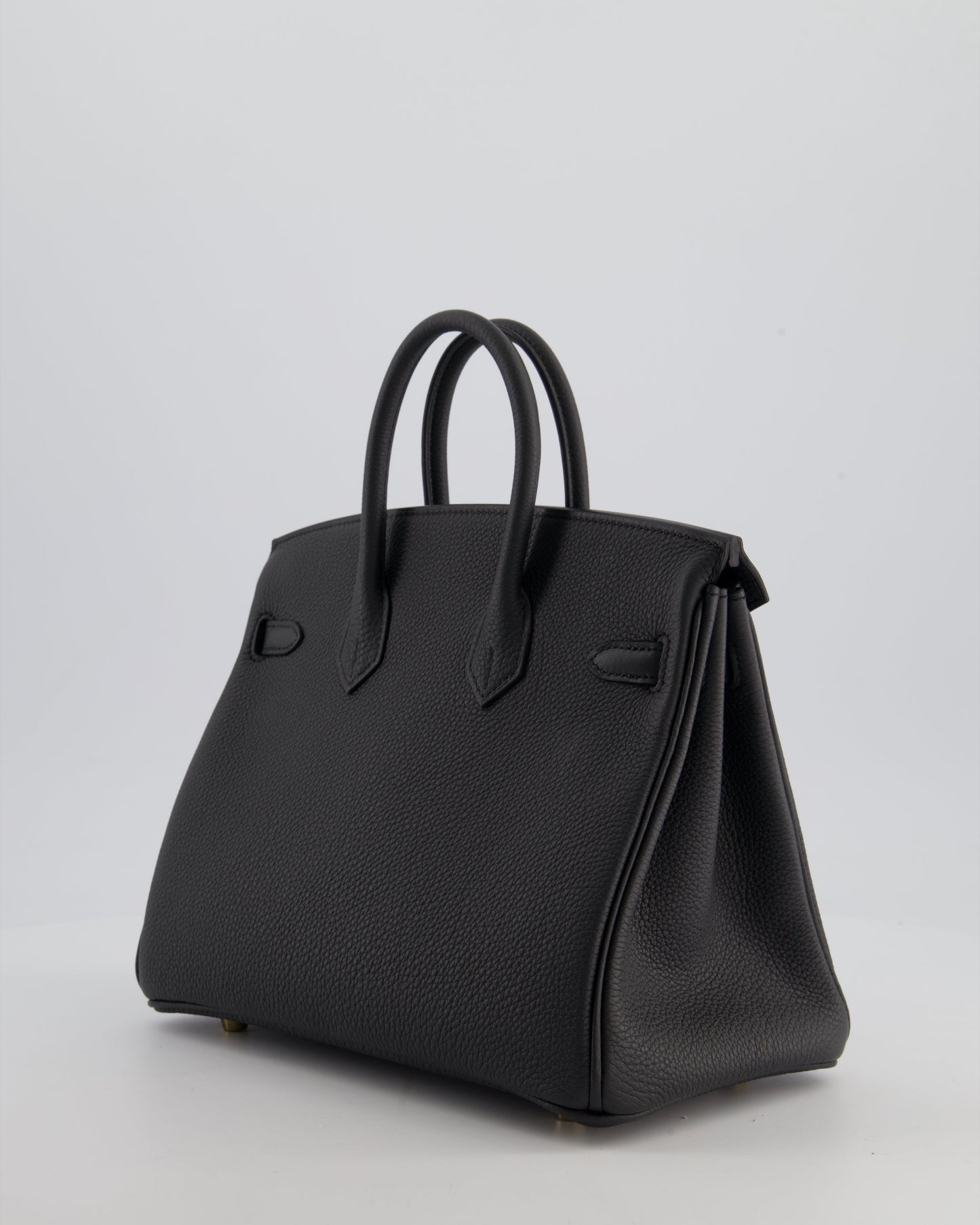 *HOT* Hermes Birkin 25 Retourne Bag in Plomb Togo Leather with Gold Hardware
