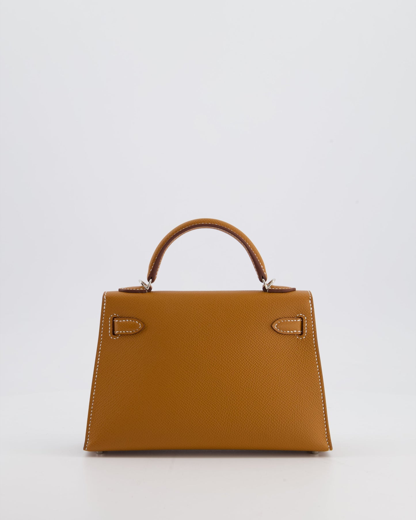 Hermes Mini Kelly II 20 Bag in Gold Epsom Leather with Palladium Hardware